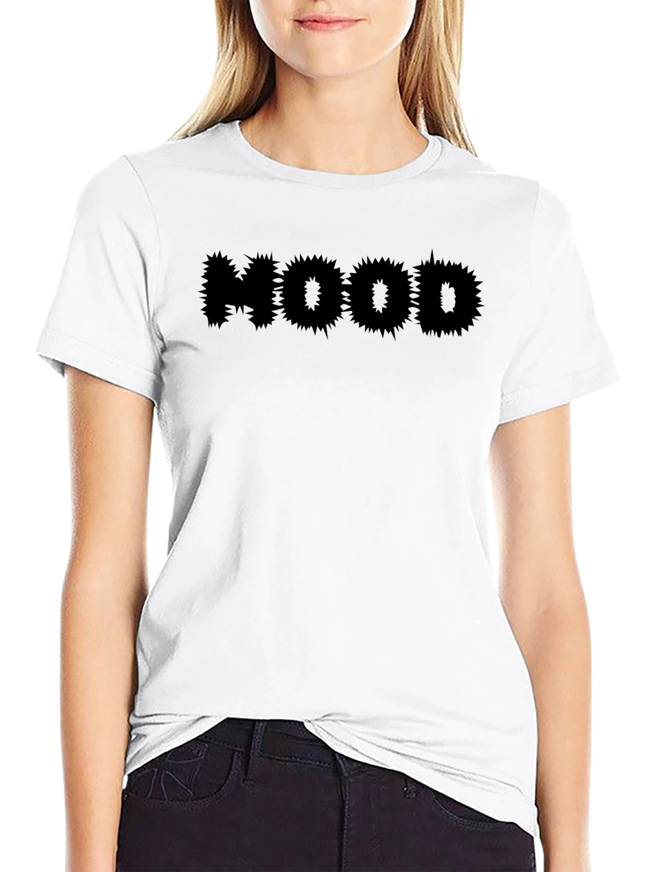 Edgy HOOD Graphic Black T-Shirt