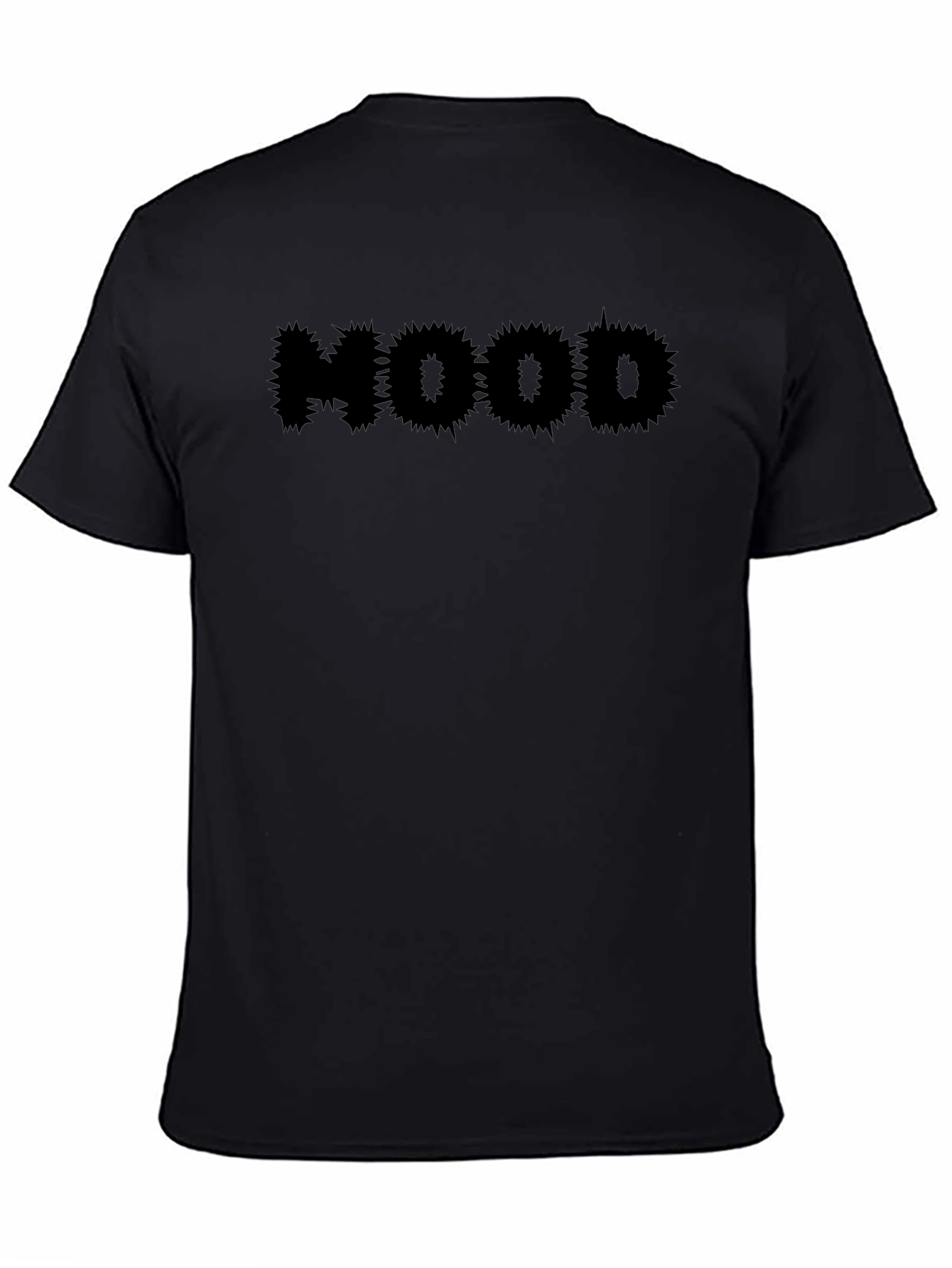 Edgy HOOD Graphic Black T-Shirt