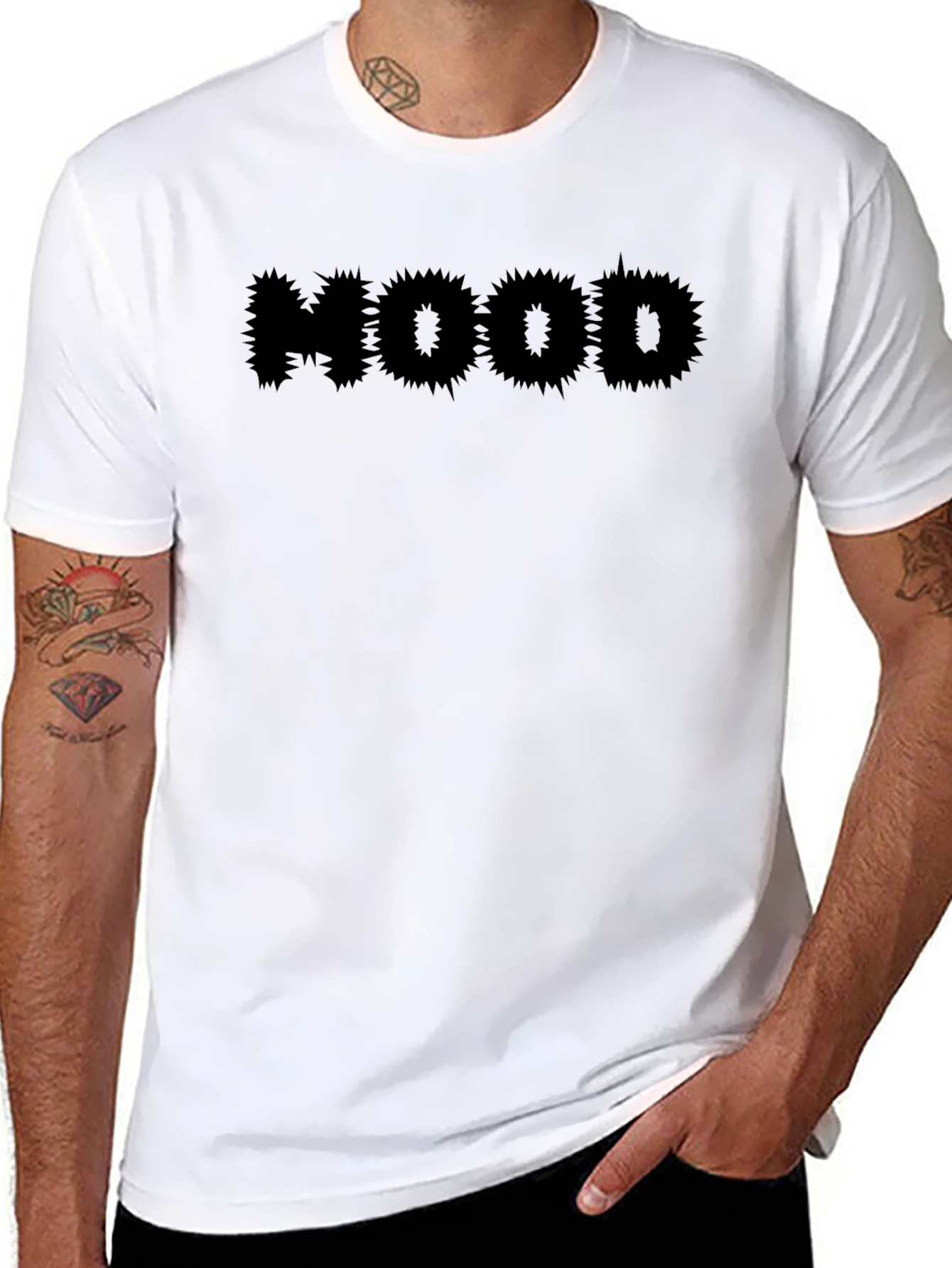 Edgy HOOD Graphic Black T-Shirt