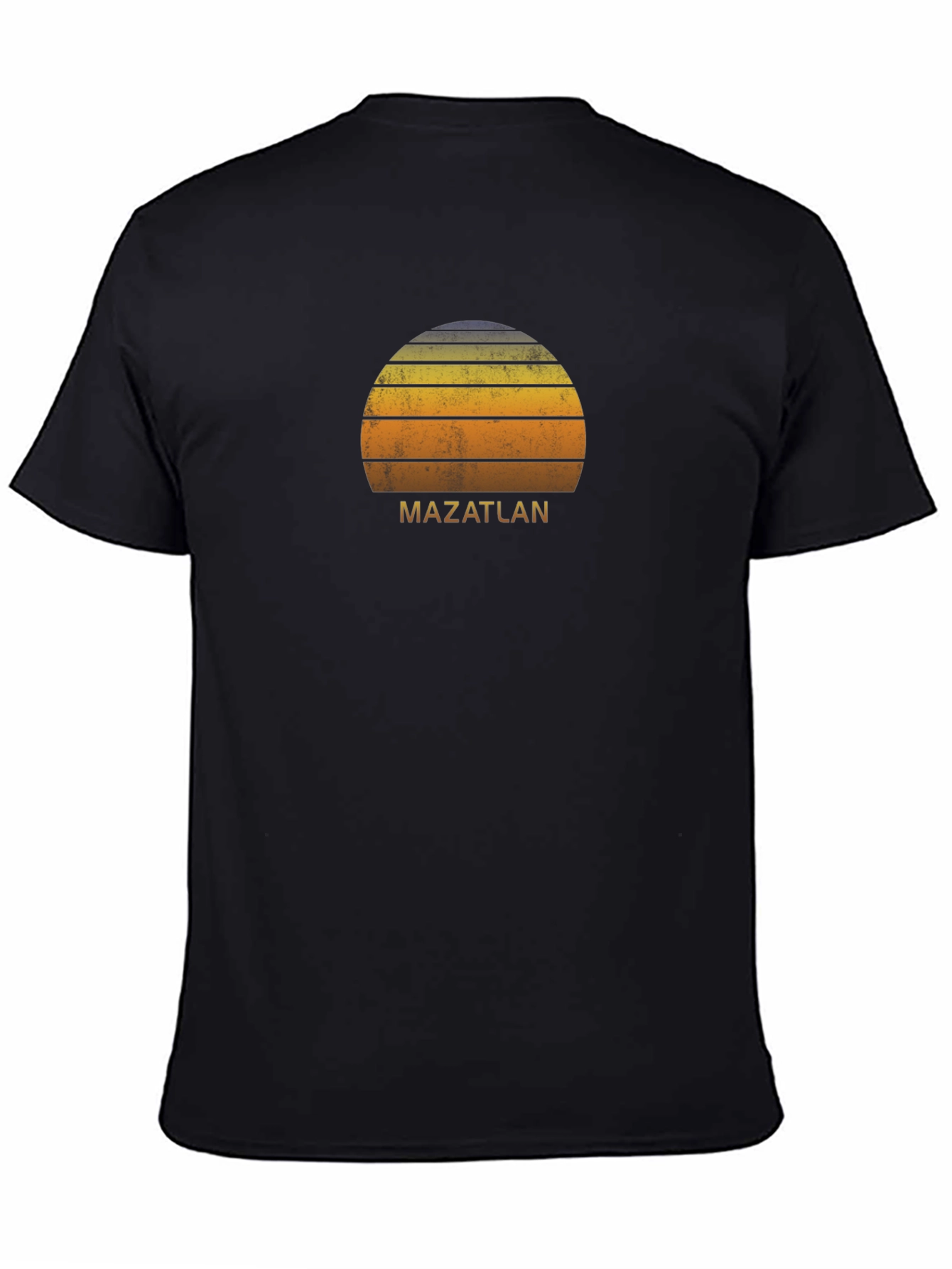 Mazatlan Sunset Graphic Tee - Retro Style Black T-Shirt