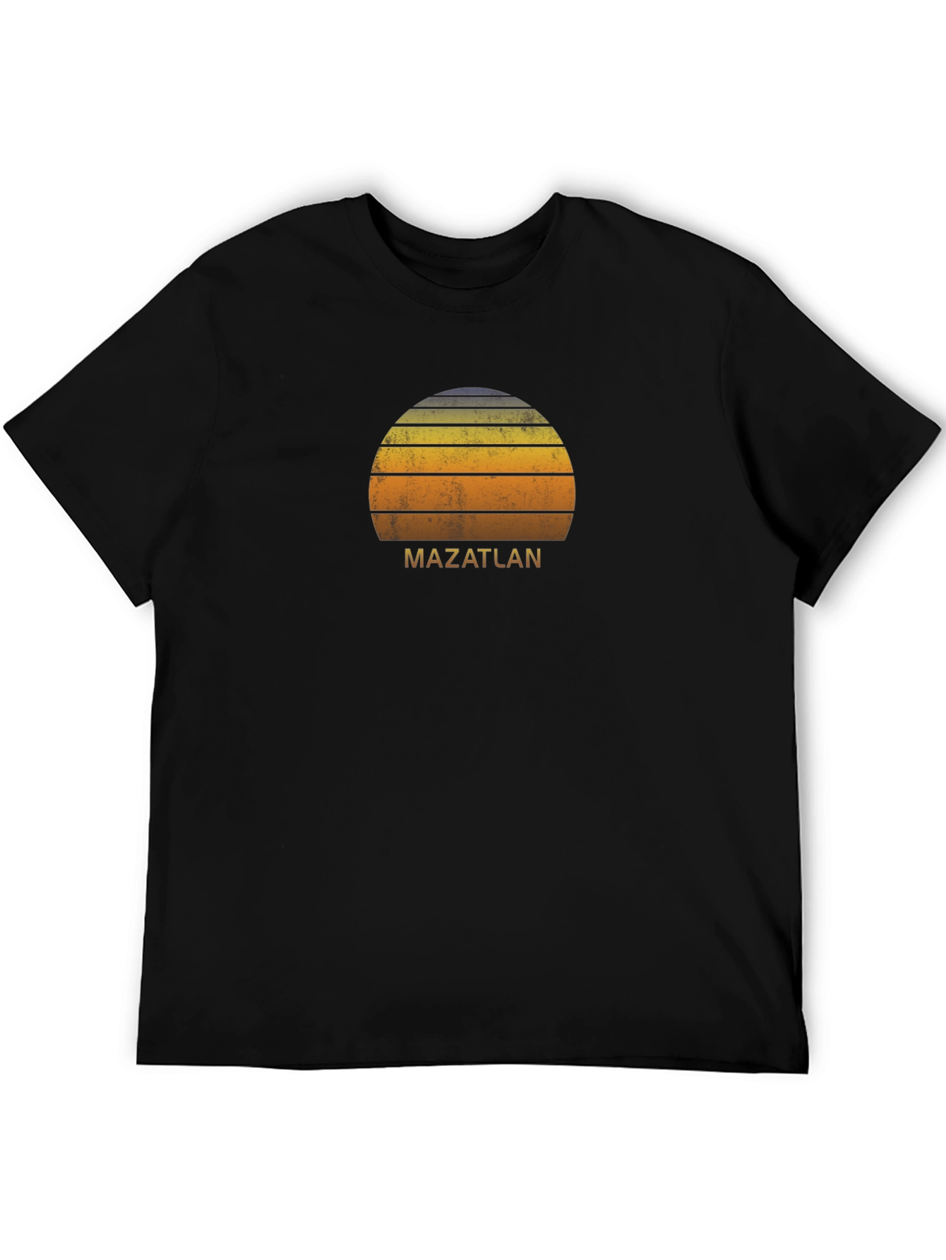Mazatlan Sunset Graphic Tee - Retro Style Black T-Shirt