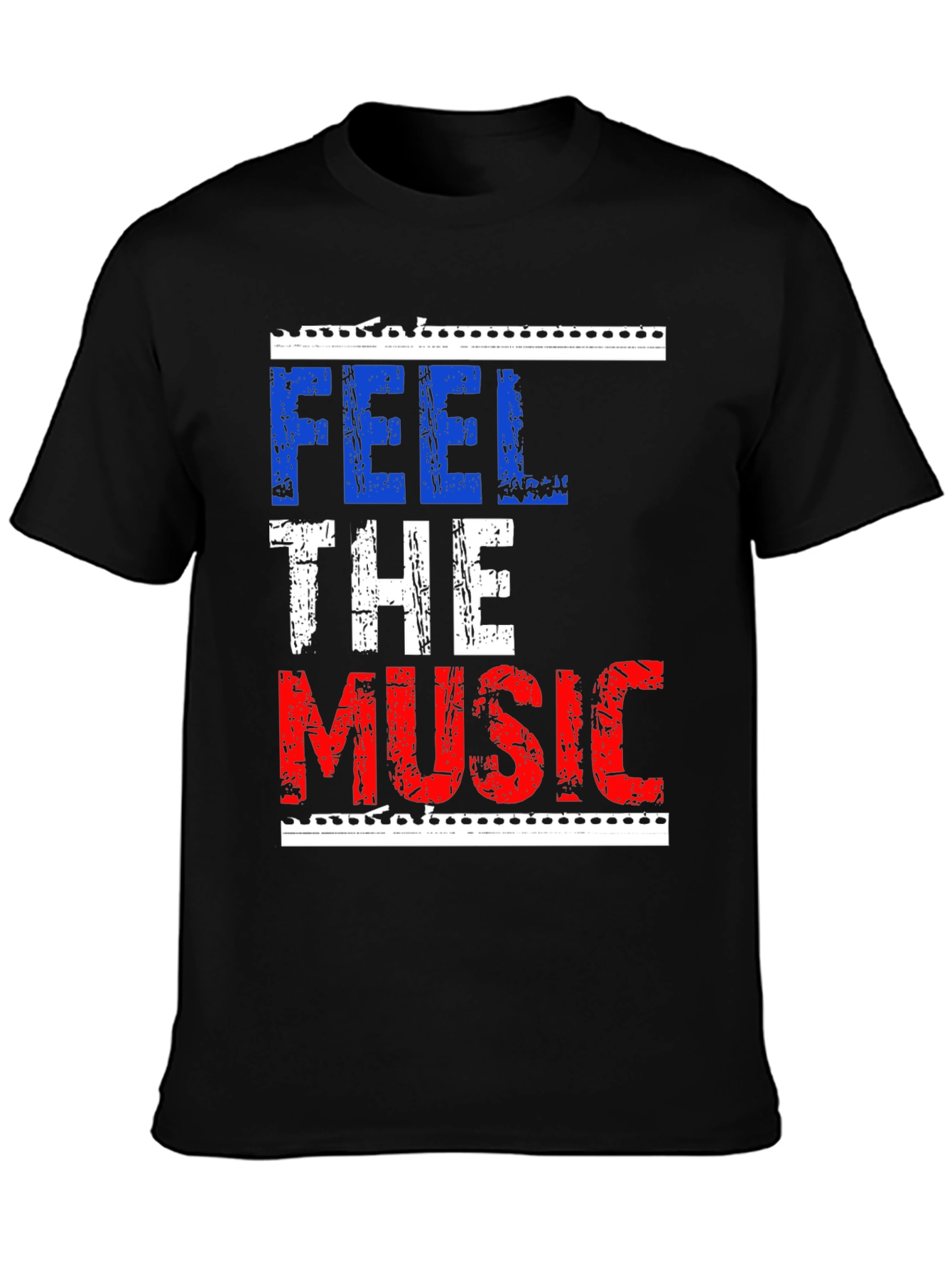 Feel The Music Graphic Tee - Black Cotton T-Shirt