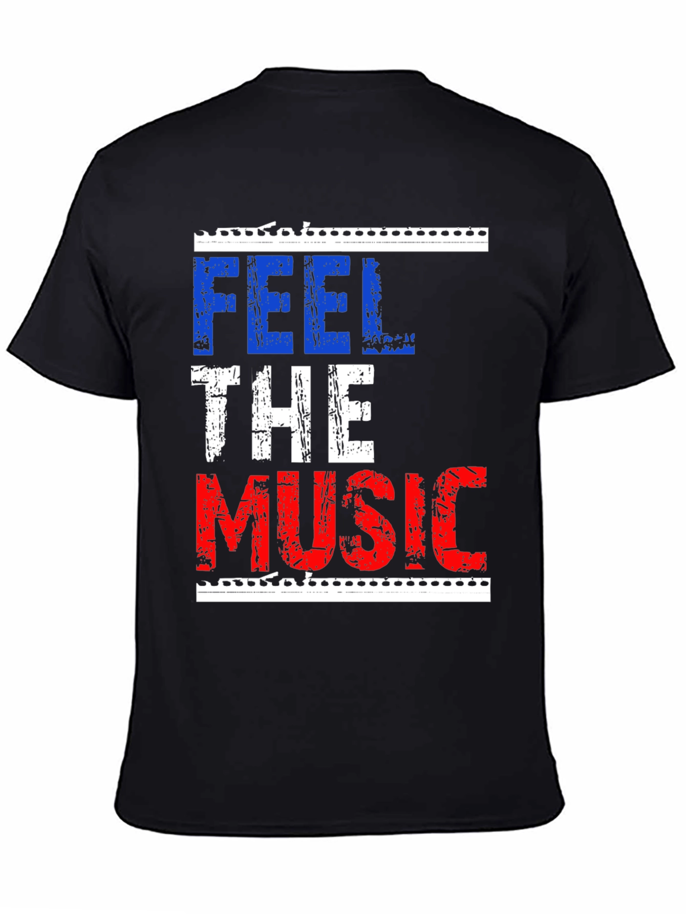 Feel The Music Graphic Tee - Black Cotton T-Shirt