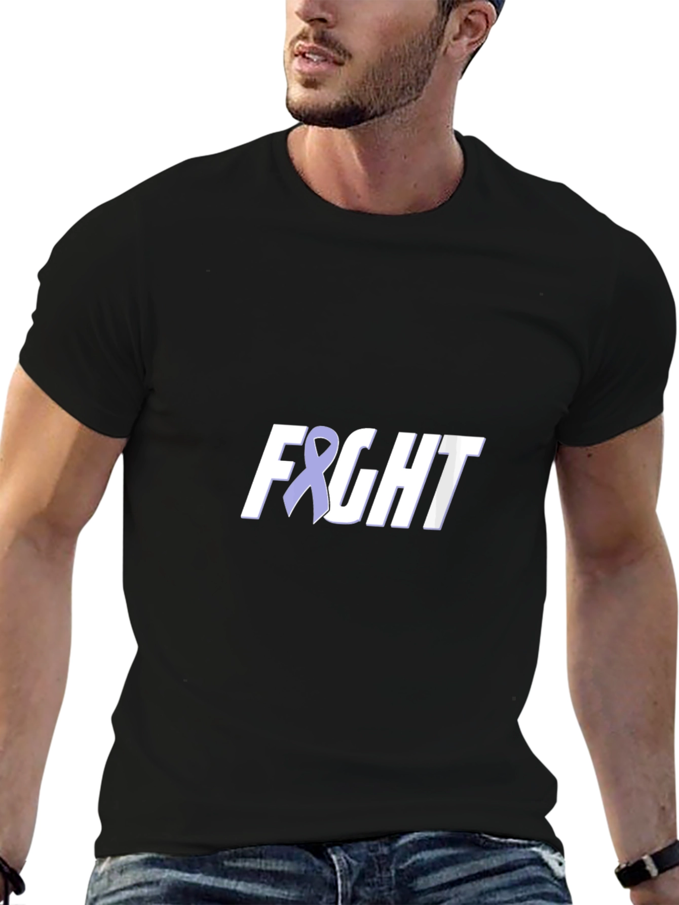 Fight T-Shirt with Purple Ribbon - Awareness Tee