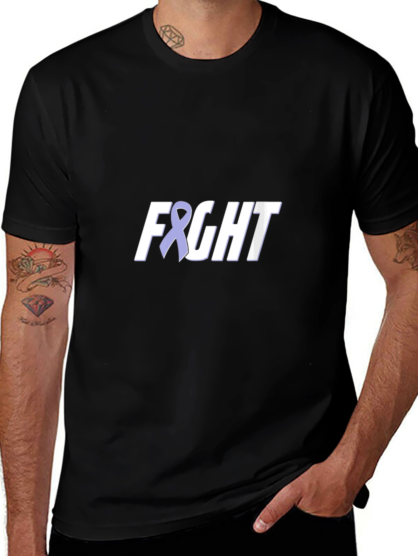 Fight T-Shirt with Purple Ribbon - Awareness Tee