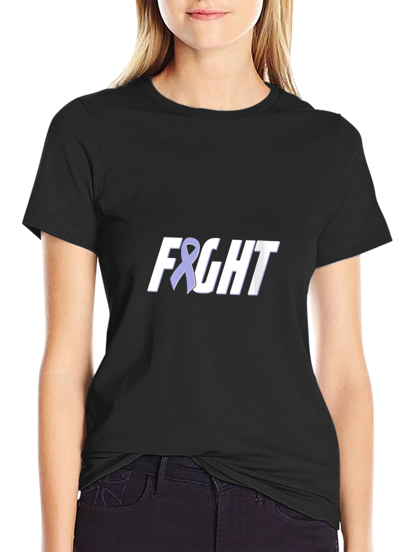 Fight T-Shirt with Purple Ribbon - Awareness Tee