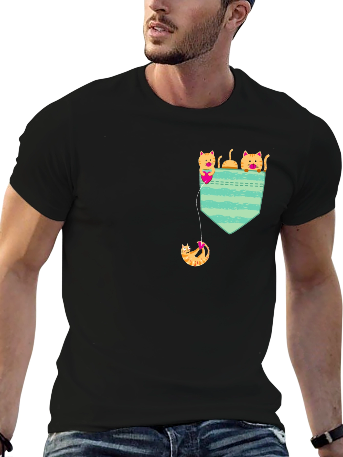 Cats in Pocket T-Shirt
