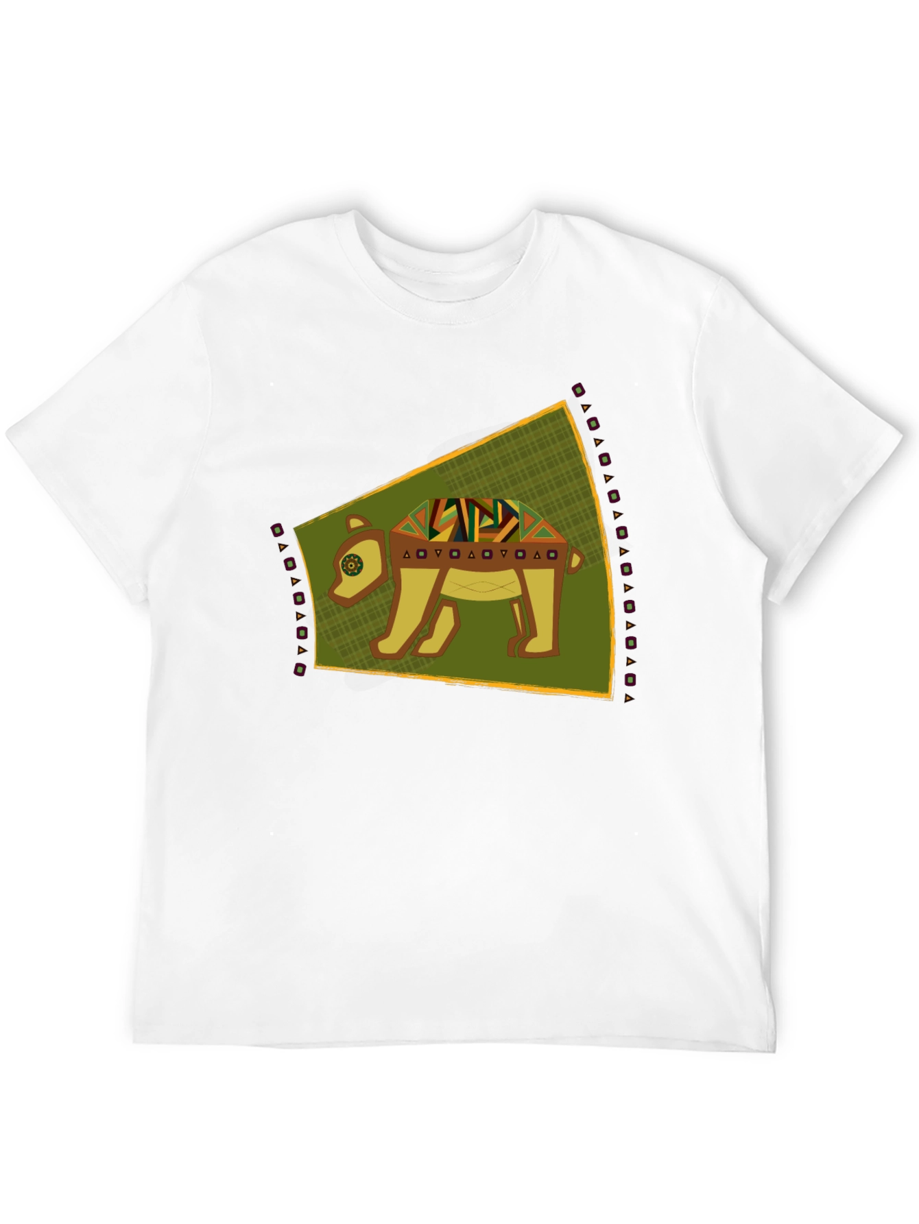 Tribal Bear Graphic Tee - Unique Black T-Shirt