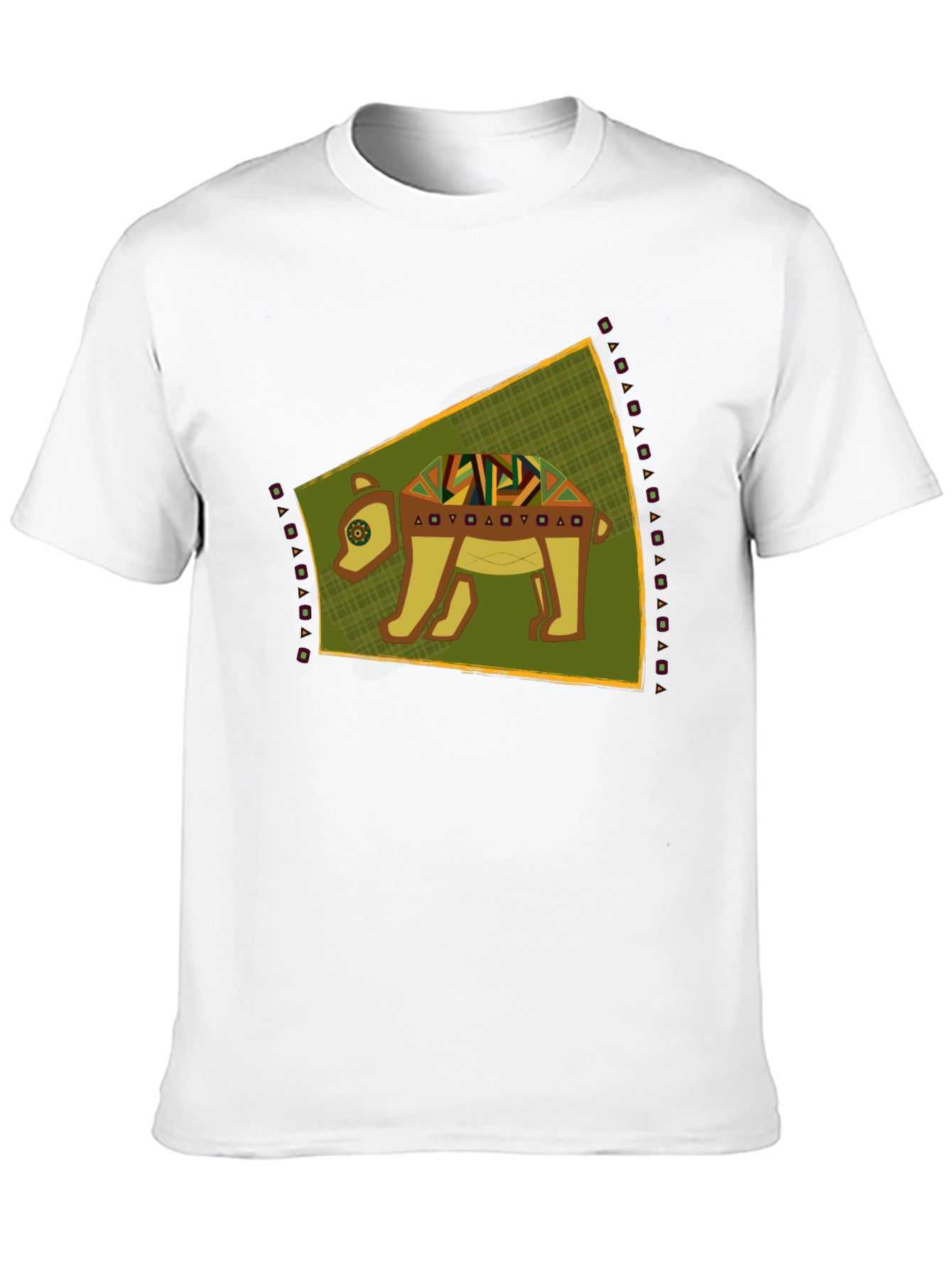 Tribal Bear Graphic Tee - Unique Black T-Shirt