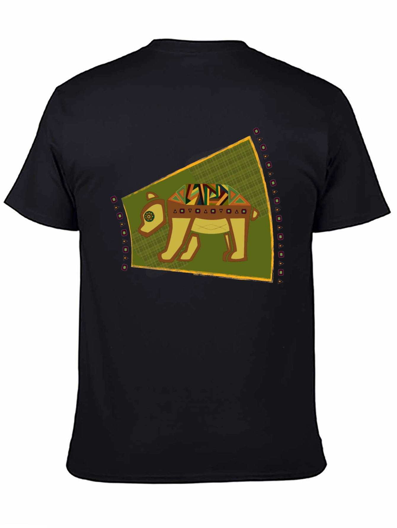 Tribal Bear Graphic Tee - Unique Black T-Shirt