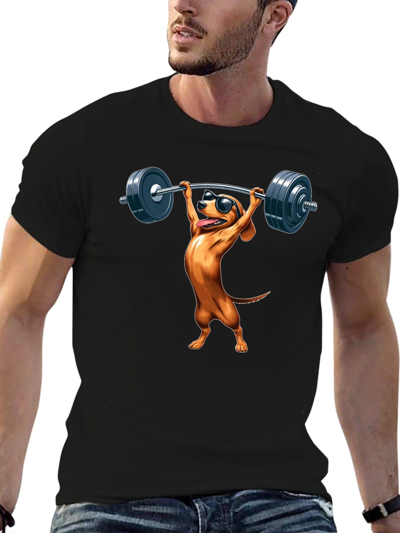 Weightlifting Dachshund T-Shirt
