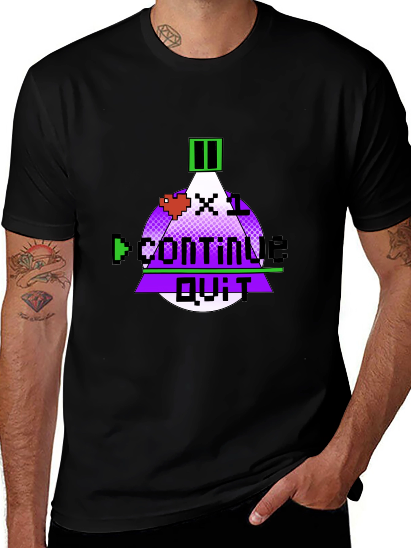 Gamer Over Tee - Pixel Art Continue? T-Shirt