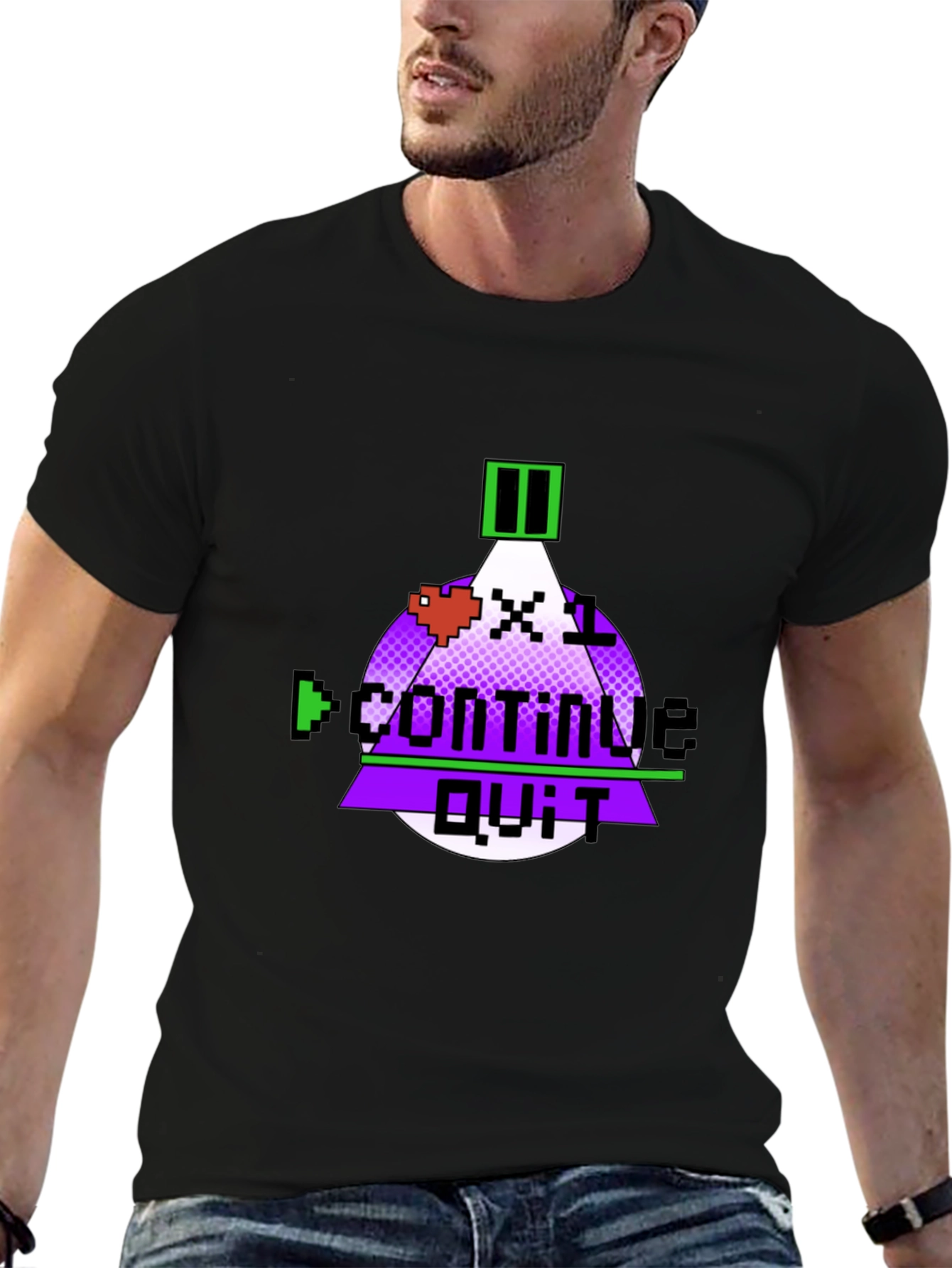 Gamer Over Tee - Pixel Art Continue? T-Shirt