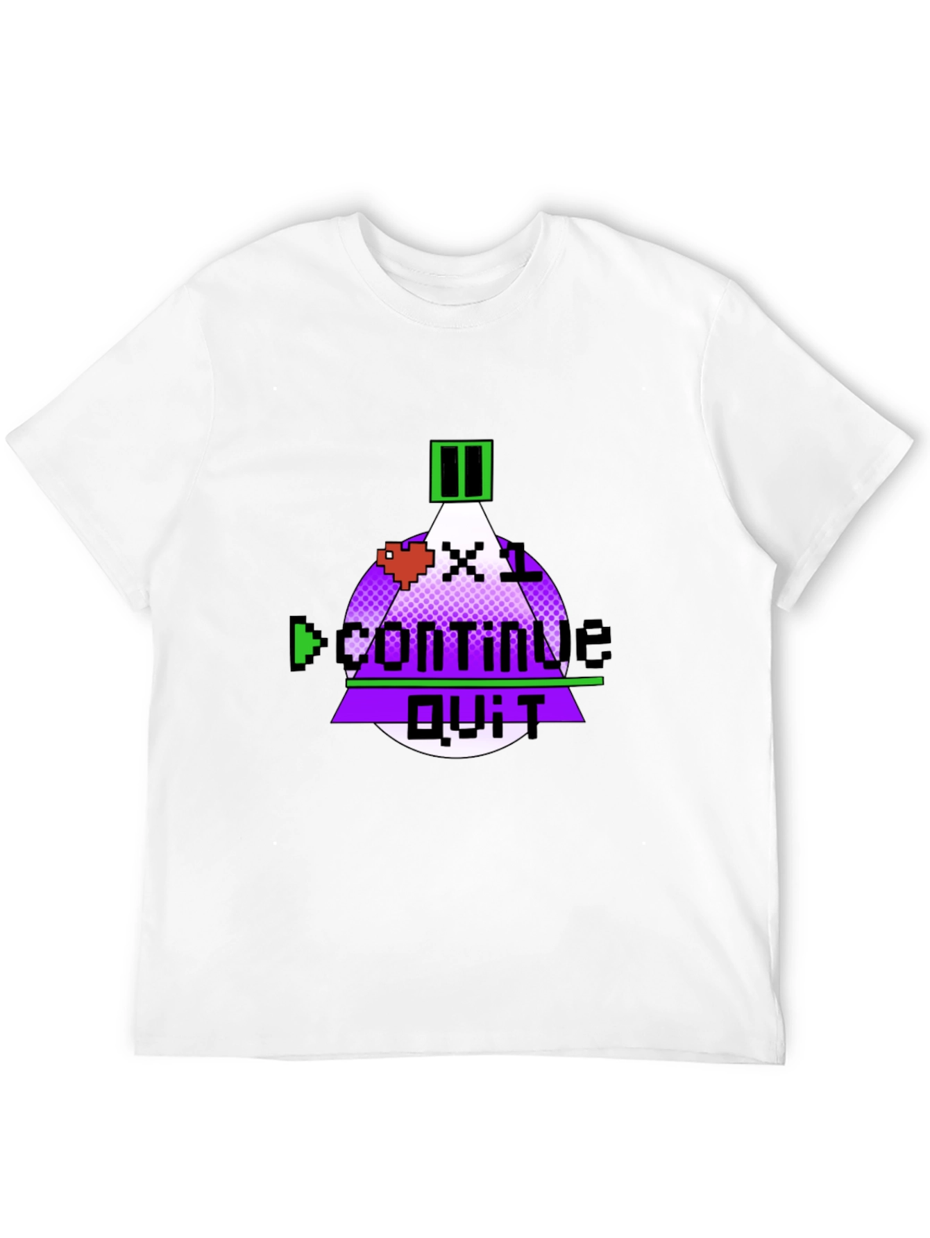 Gamer Over Tee - Pixel Art Continue? T-Shirt