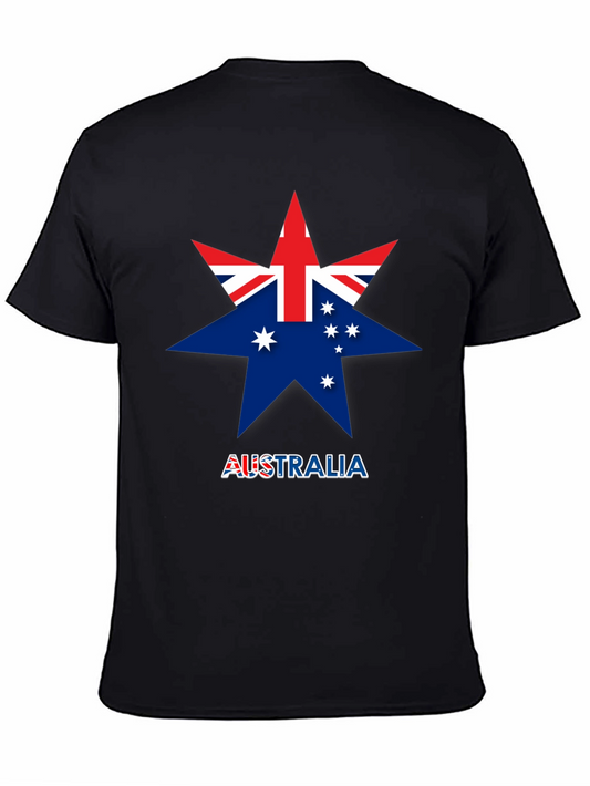 Australia Flag Star Black T-Shirt