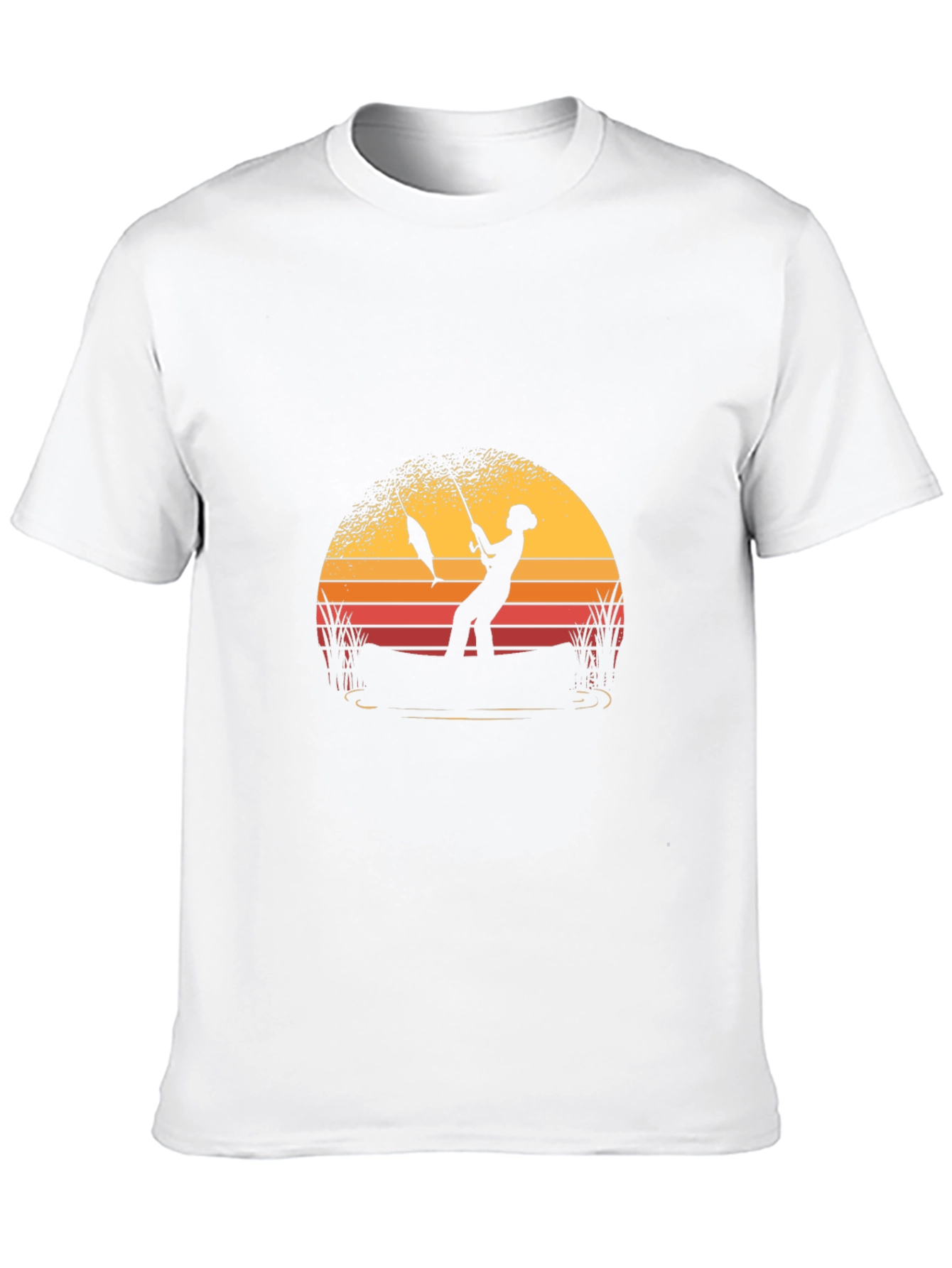 Fisherman Sunset Graphic T-Shirt - Black