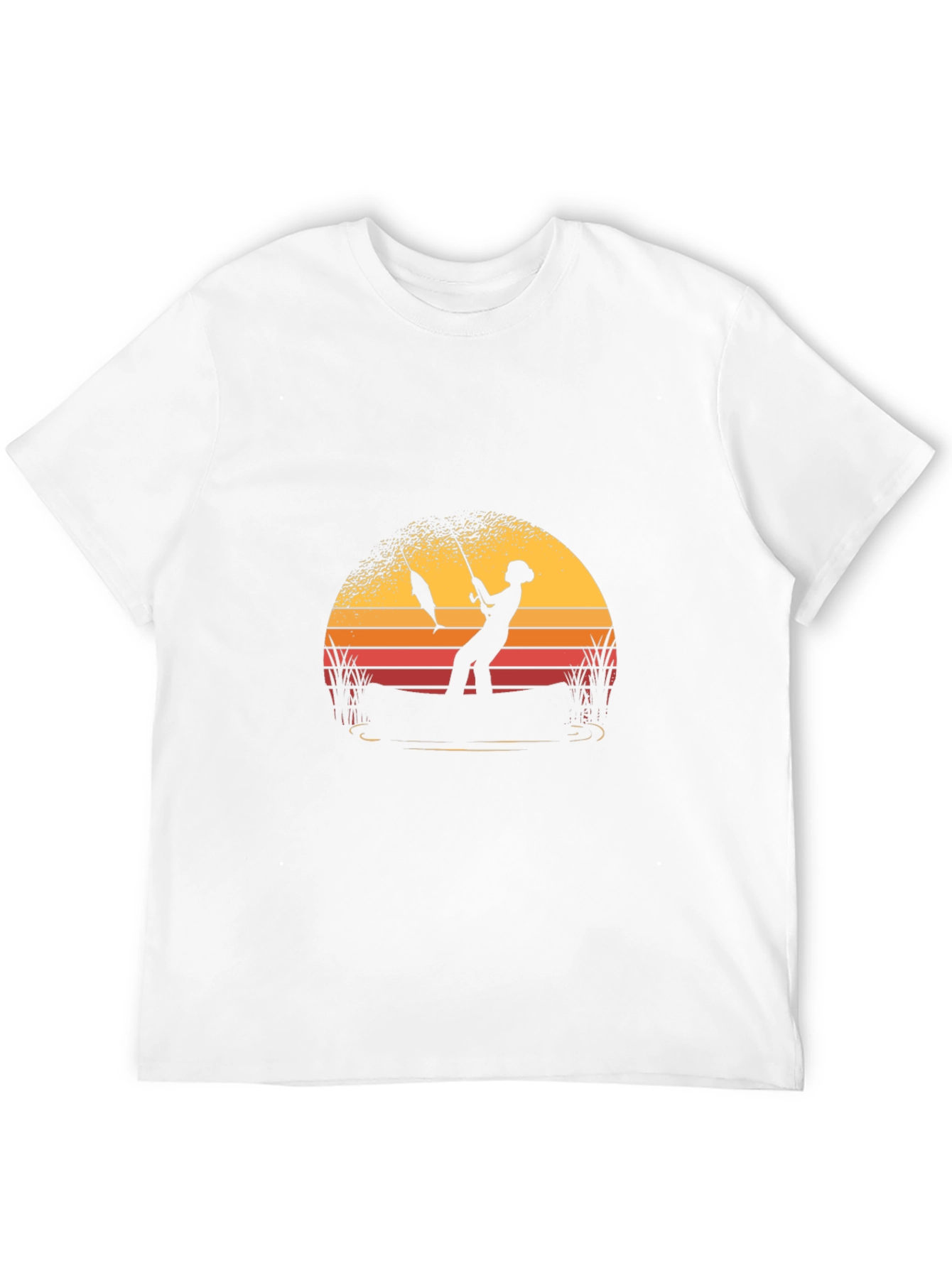 Fisherman Sunset Graphic T-Shirt - Black