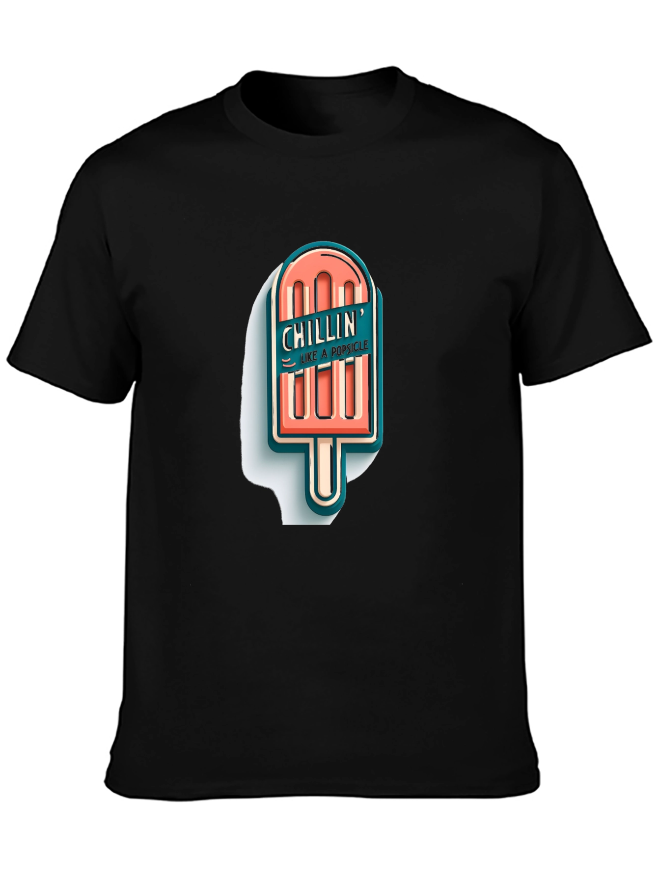 Chillin Like A Popsicle Graphic Tee - Black