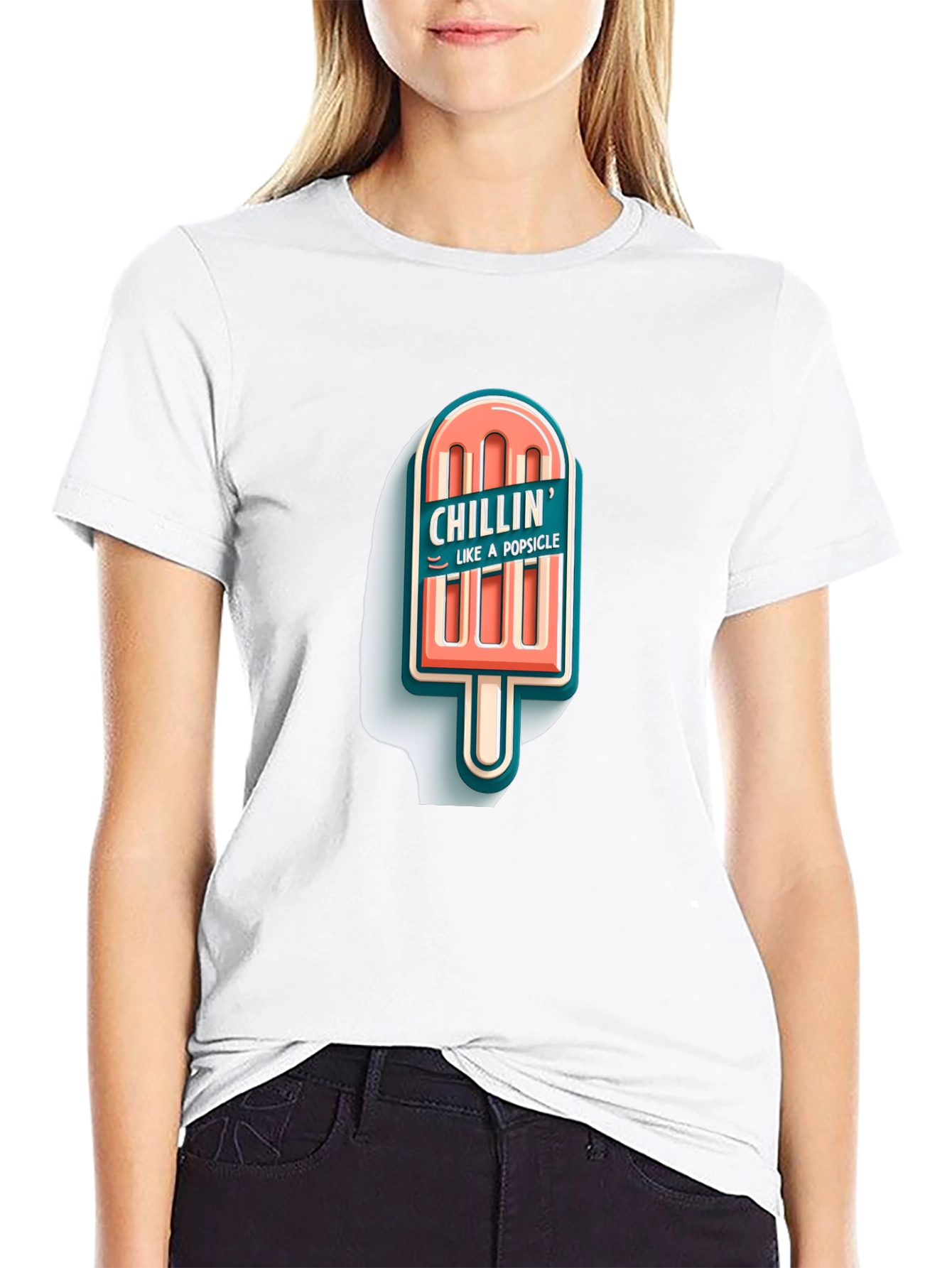 Chillin Like A Popsicle Graphic Tee - Black