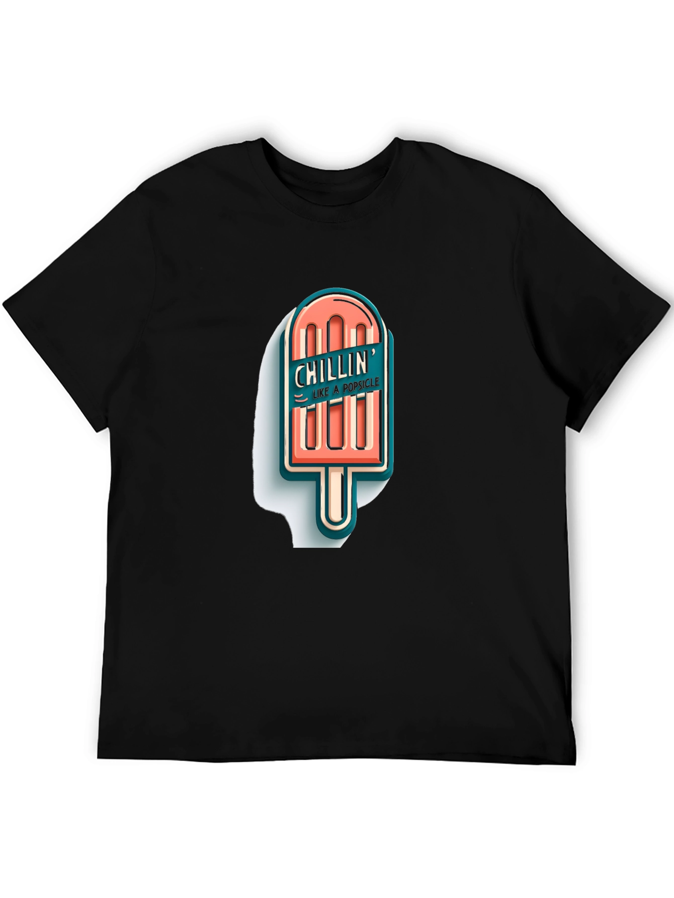 Chillin Like A Popsicle Graphic Tee - Black