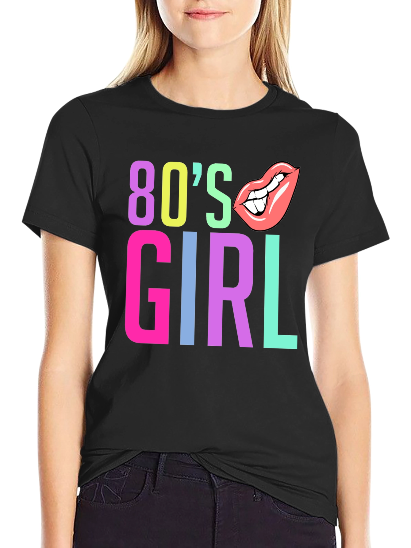 80s Girl Graphic Tee - Retro Style
