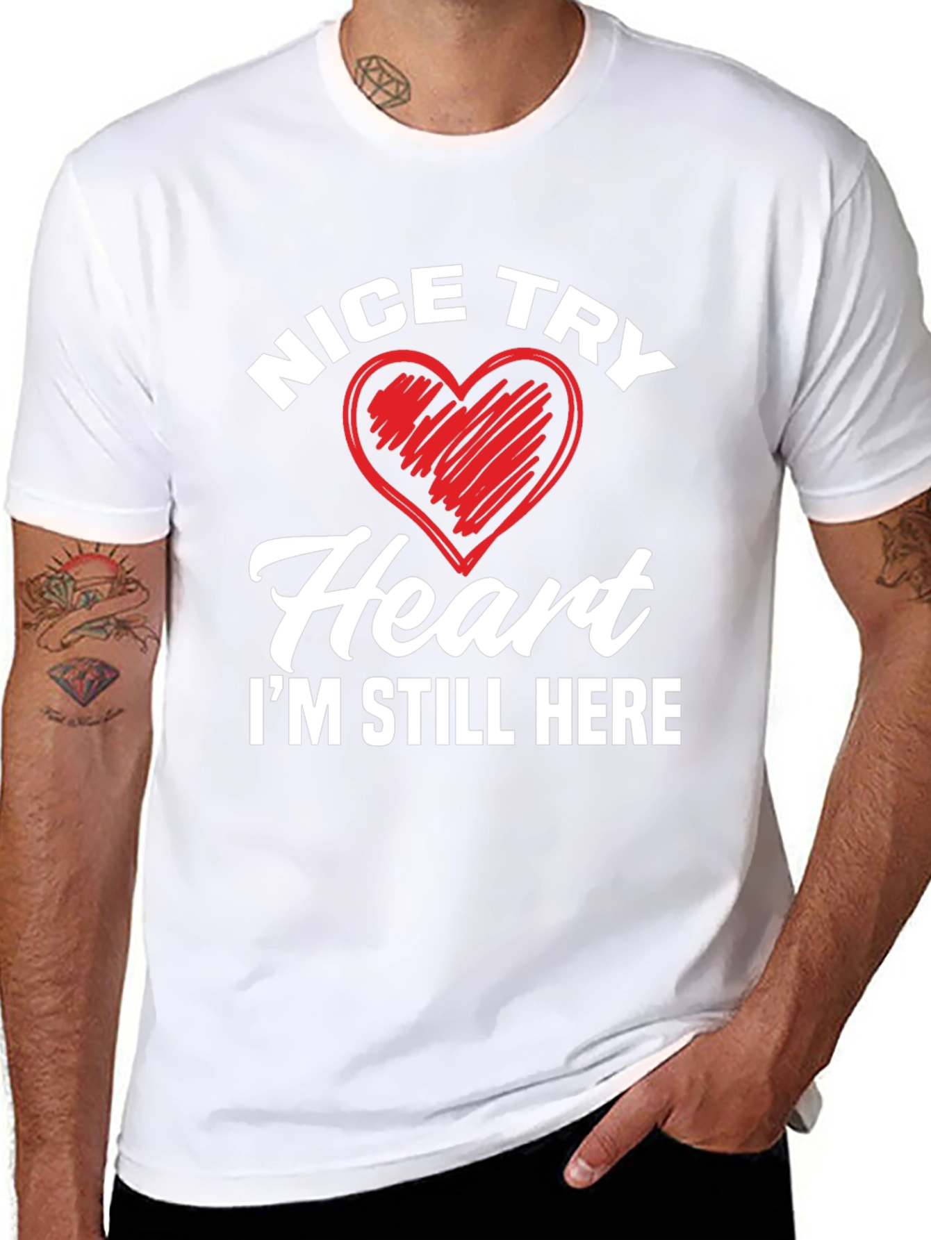 Nice Try Heart Graphic T-Shirt