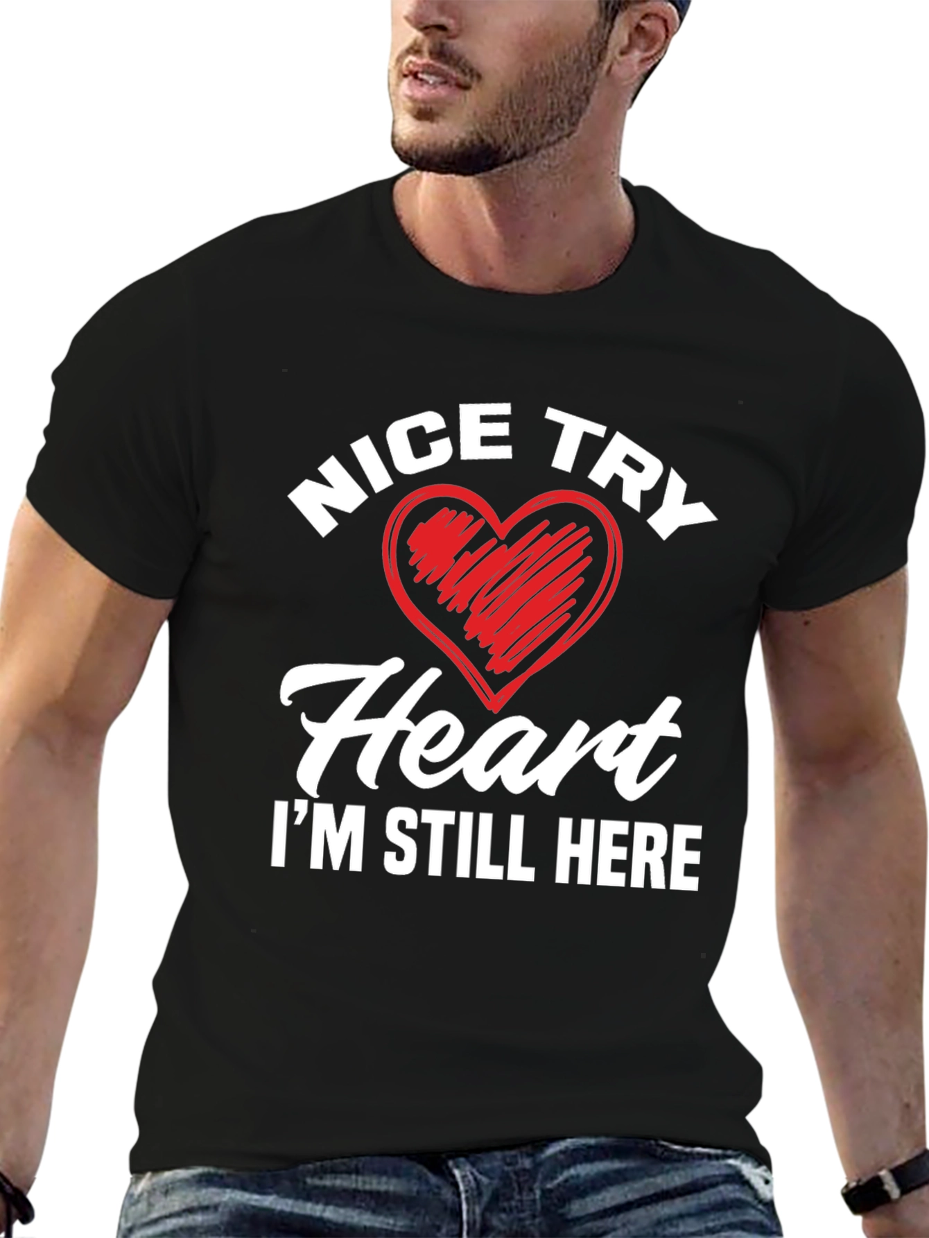 Nice Try Heart Graphic T-Shirt