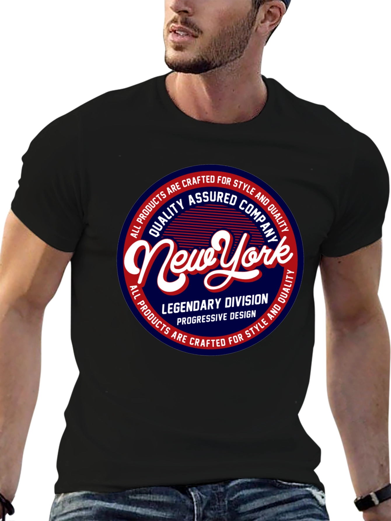 New York Graphic Print Black T-Shirt