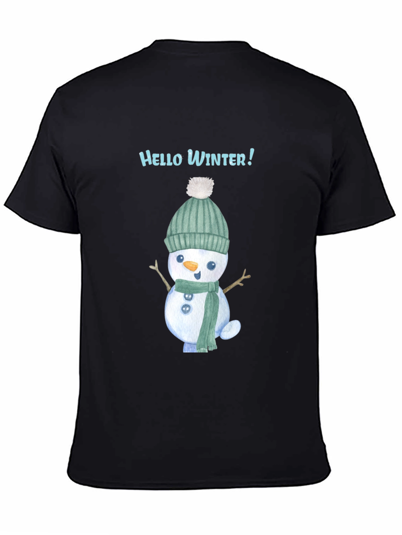 Hello Winter Snowman Tee - Festive Holiday Shirt