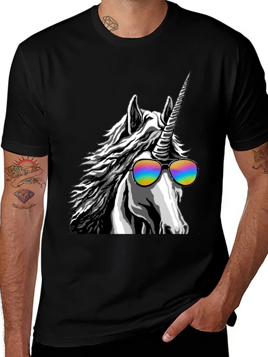 Cool Unicorn T-Shirt - Black Cotton Graphic Tee
