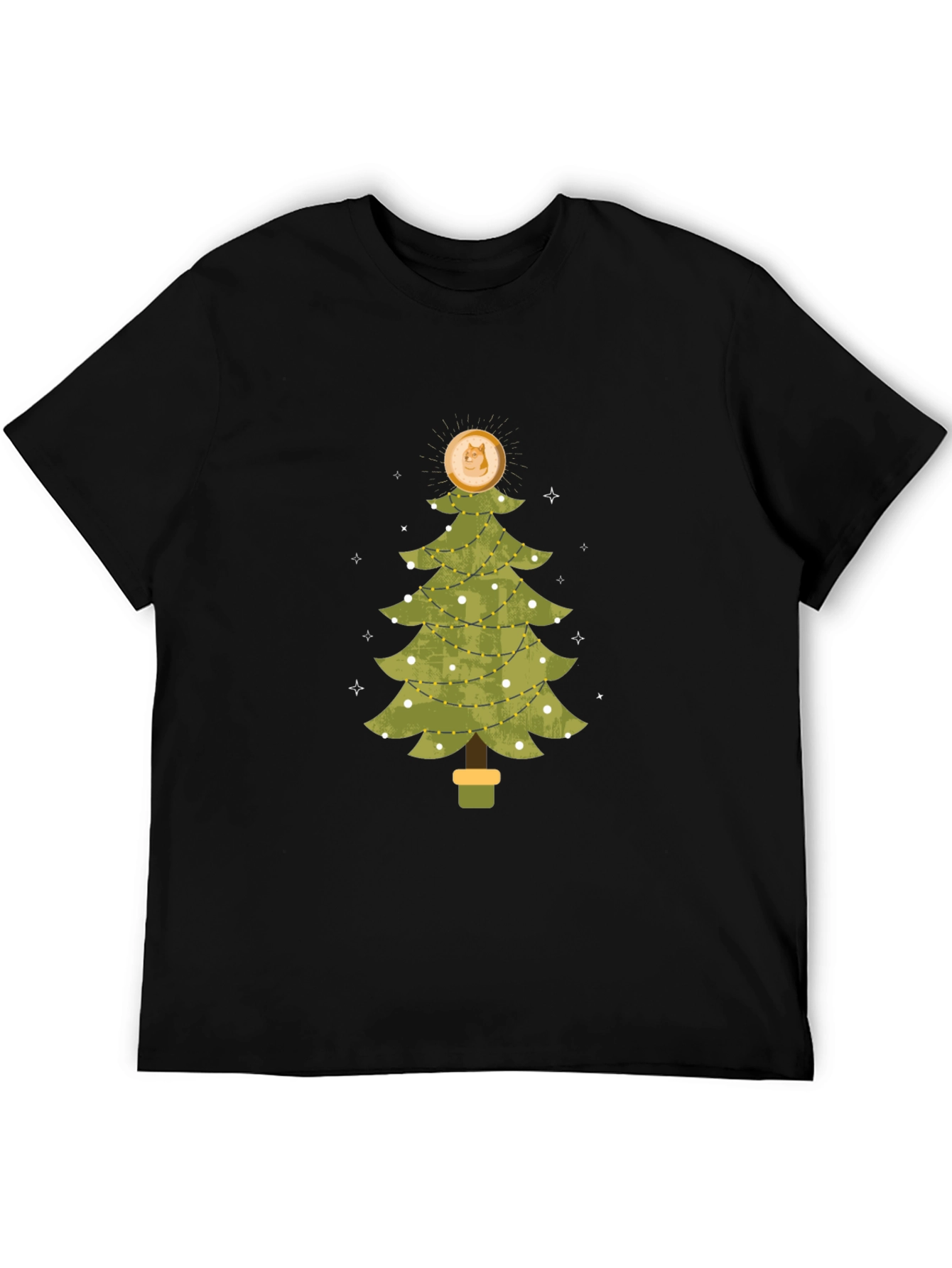 Doge Christmas Tree Black Tee