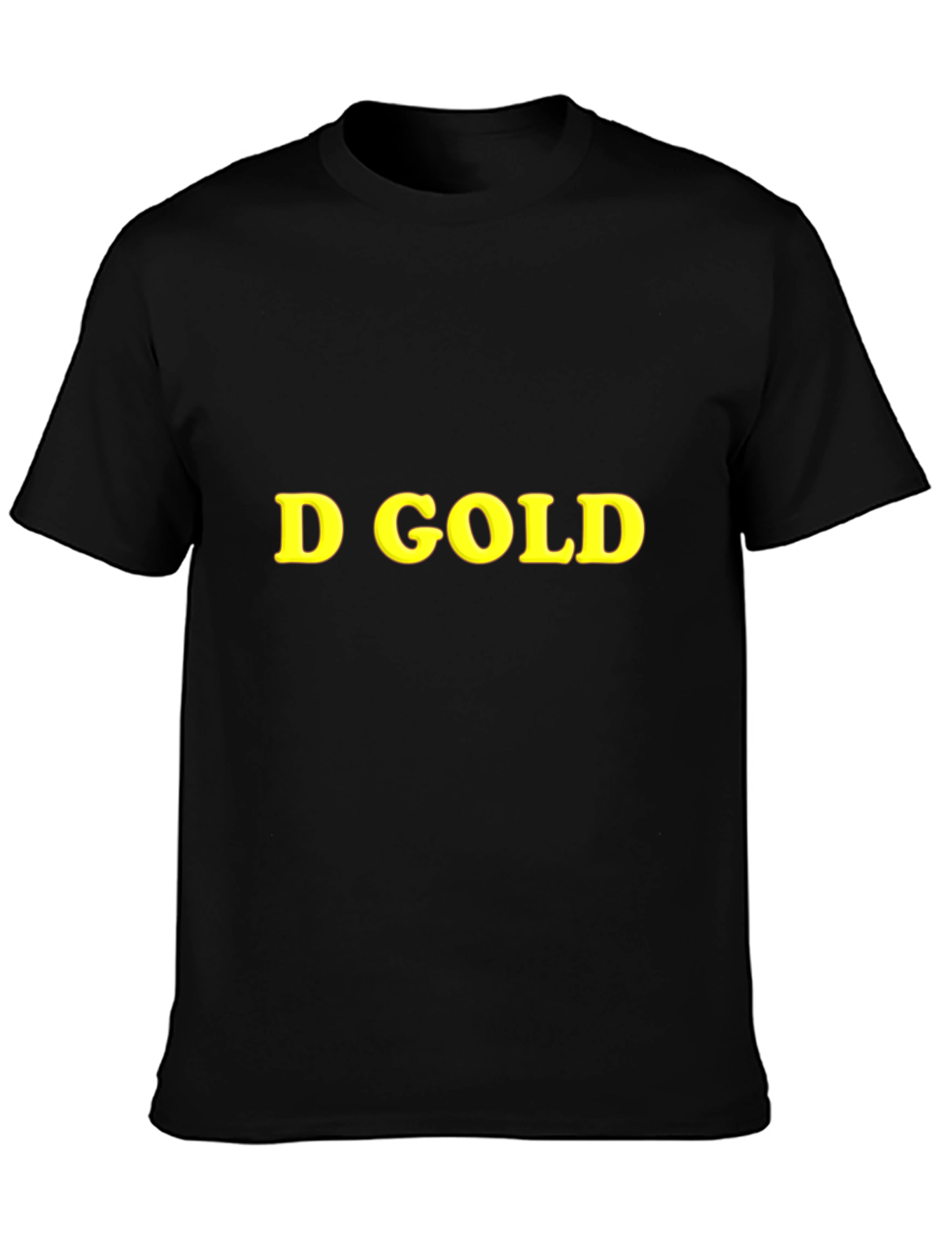D Gold Graphic Black T-Shirt