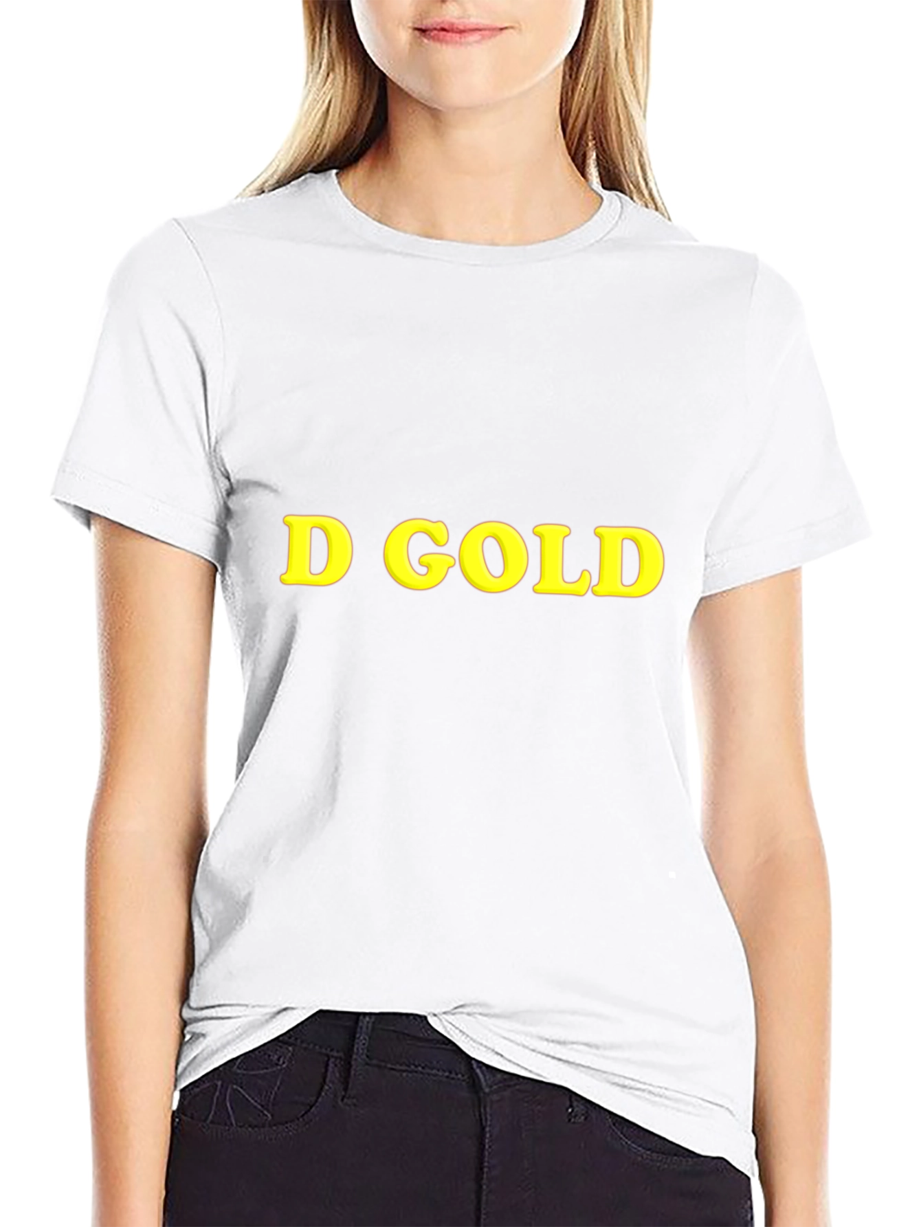 D Gold Graphic Black T-Shirt