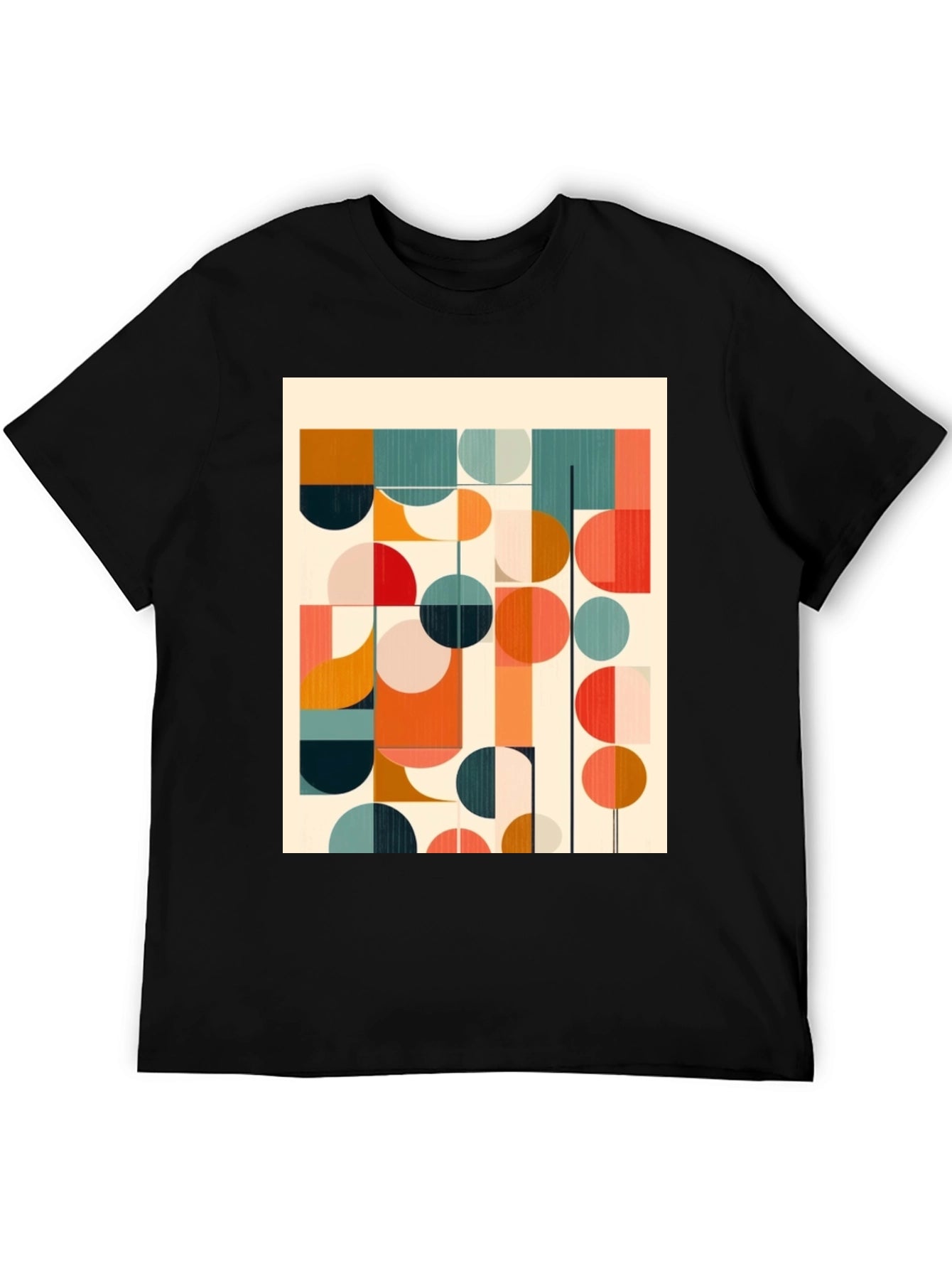 Retro Geometric Graphic Print Tee