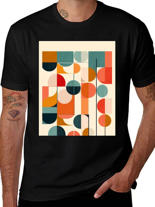 Retro Geometric Graphic Print Tee