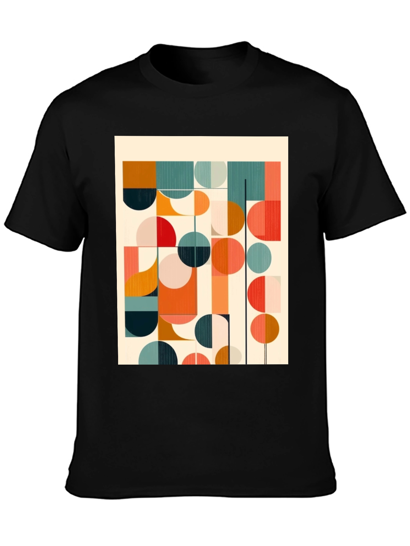 Retro Geometric Graphic Print Tee