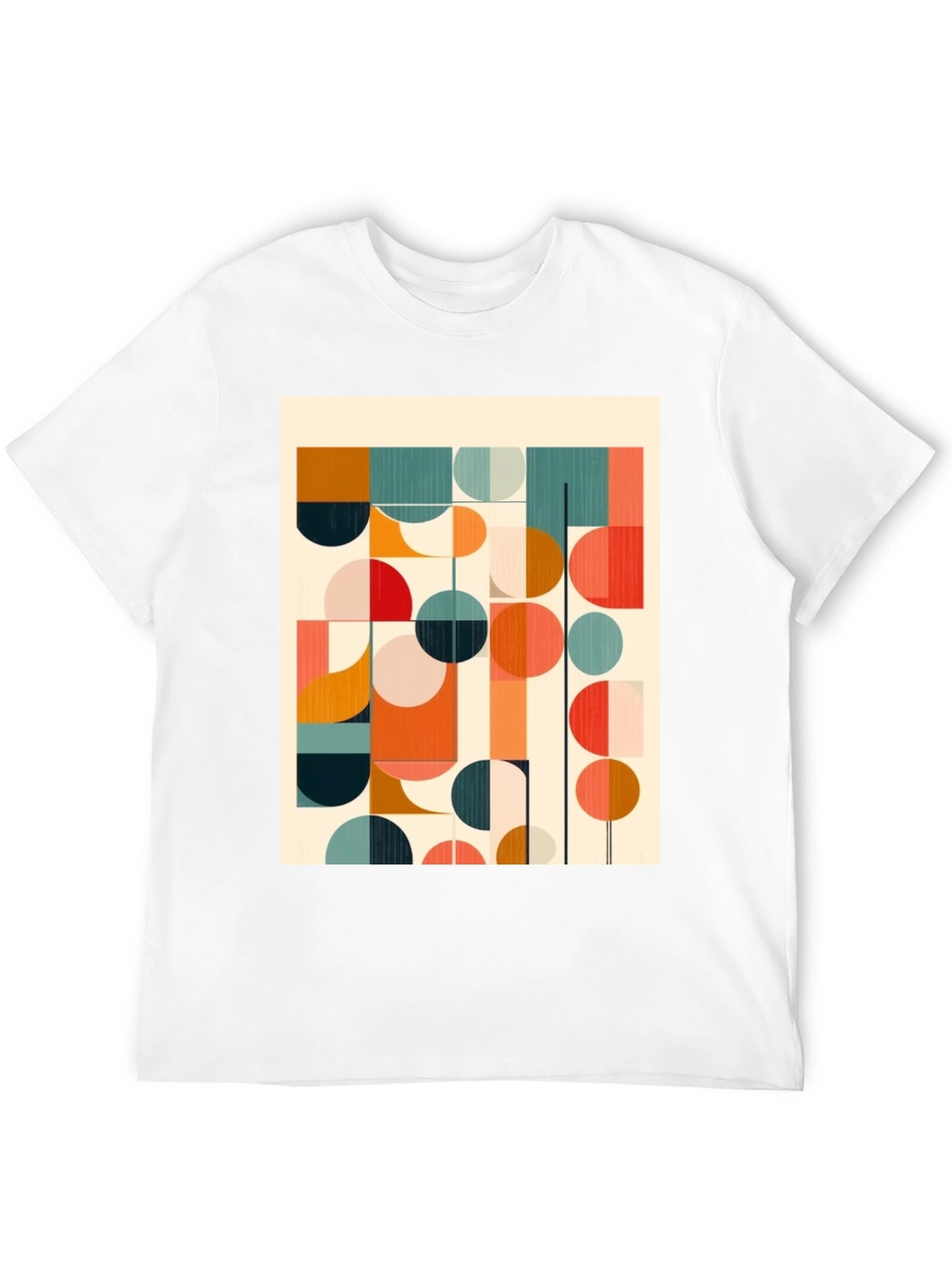 Retro Geometric Graphic Print Tee