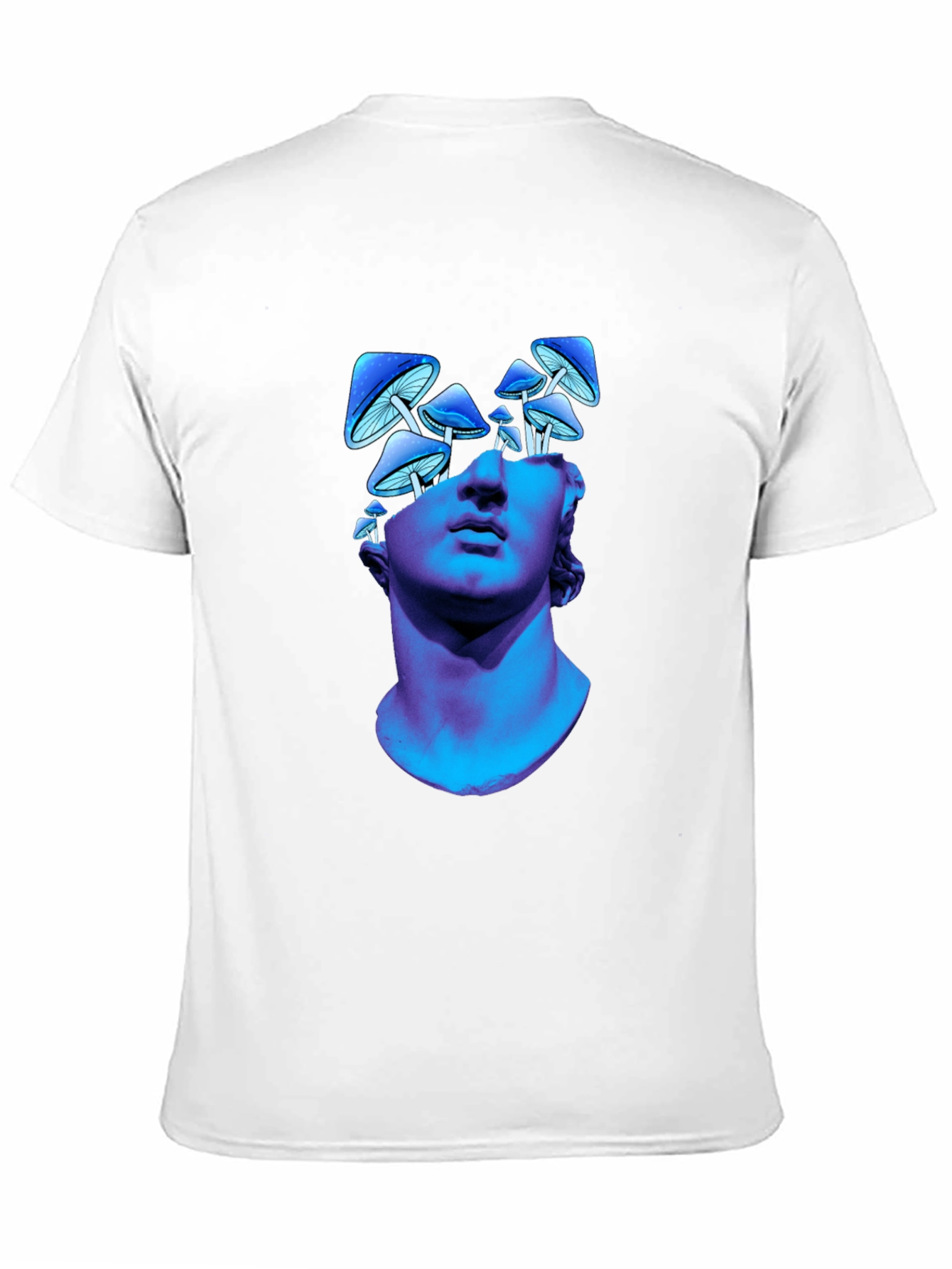 Mushroom Head Statue Graphic Tee - Unique Design