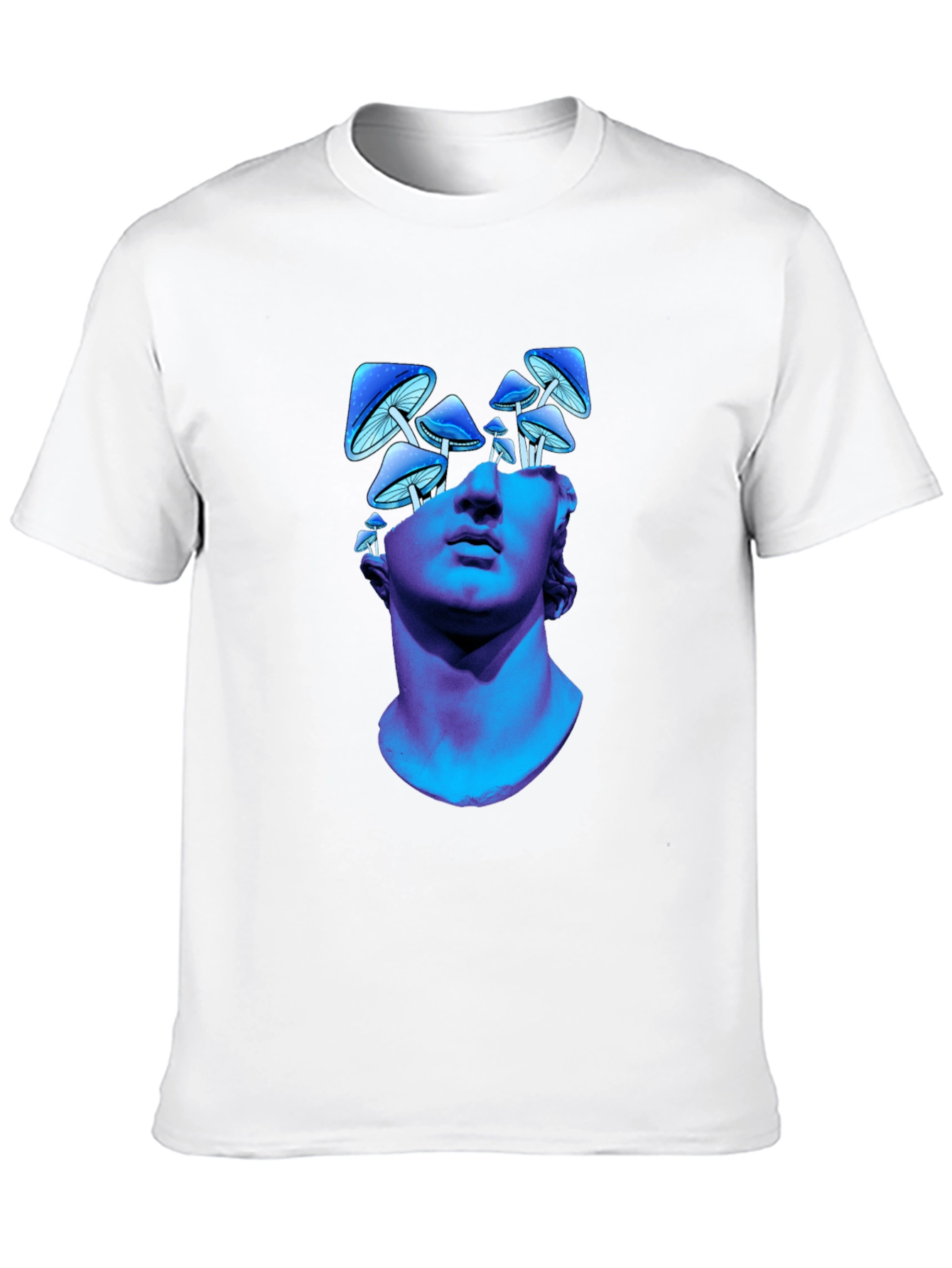Mushroom Head Statue Graphic Tee - Unique Design