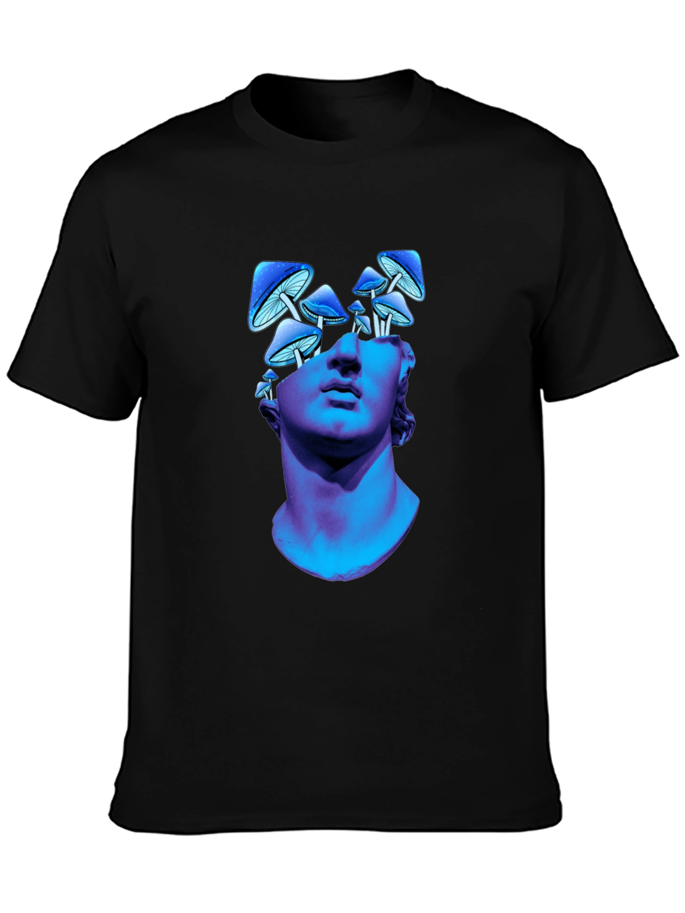 Mushroom Head Statue Graphic Tee - Unique Design