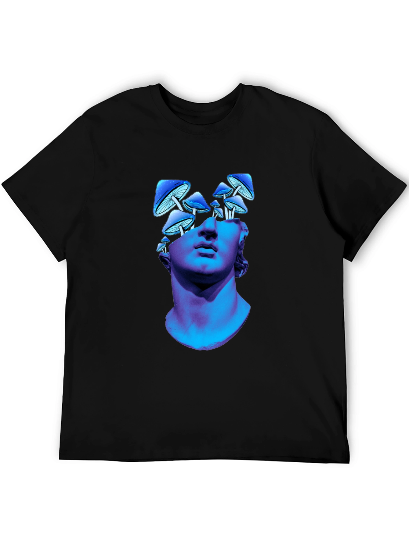 Mushroom Head Statue Graphic Tee - Unique Design