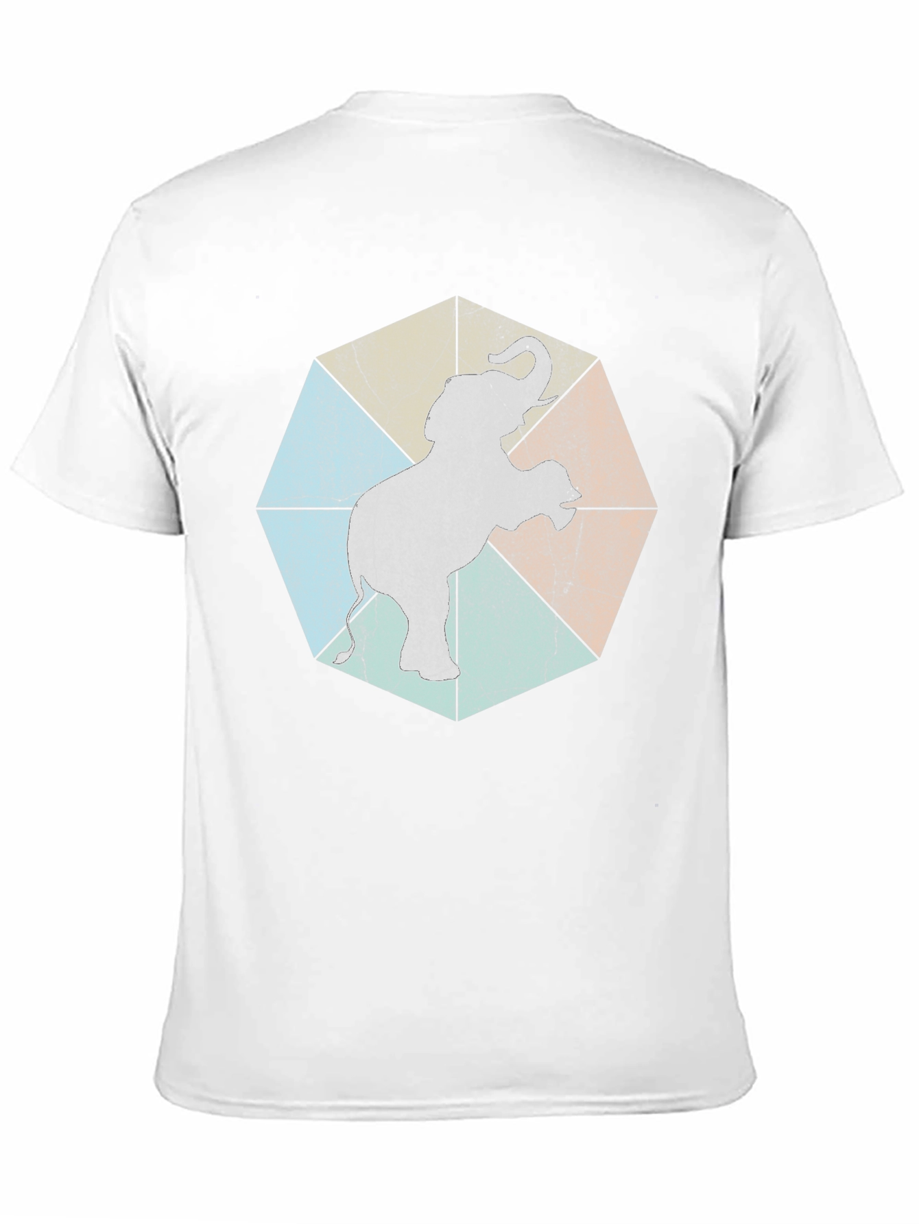 Geometric Elephant Graphic Tee - Trendy Animal Print Shirt