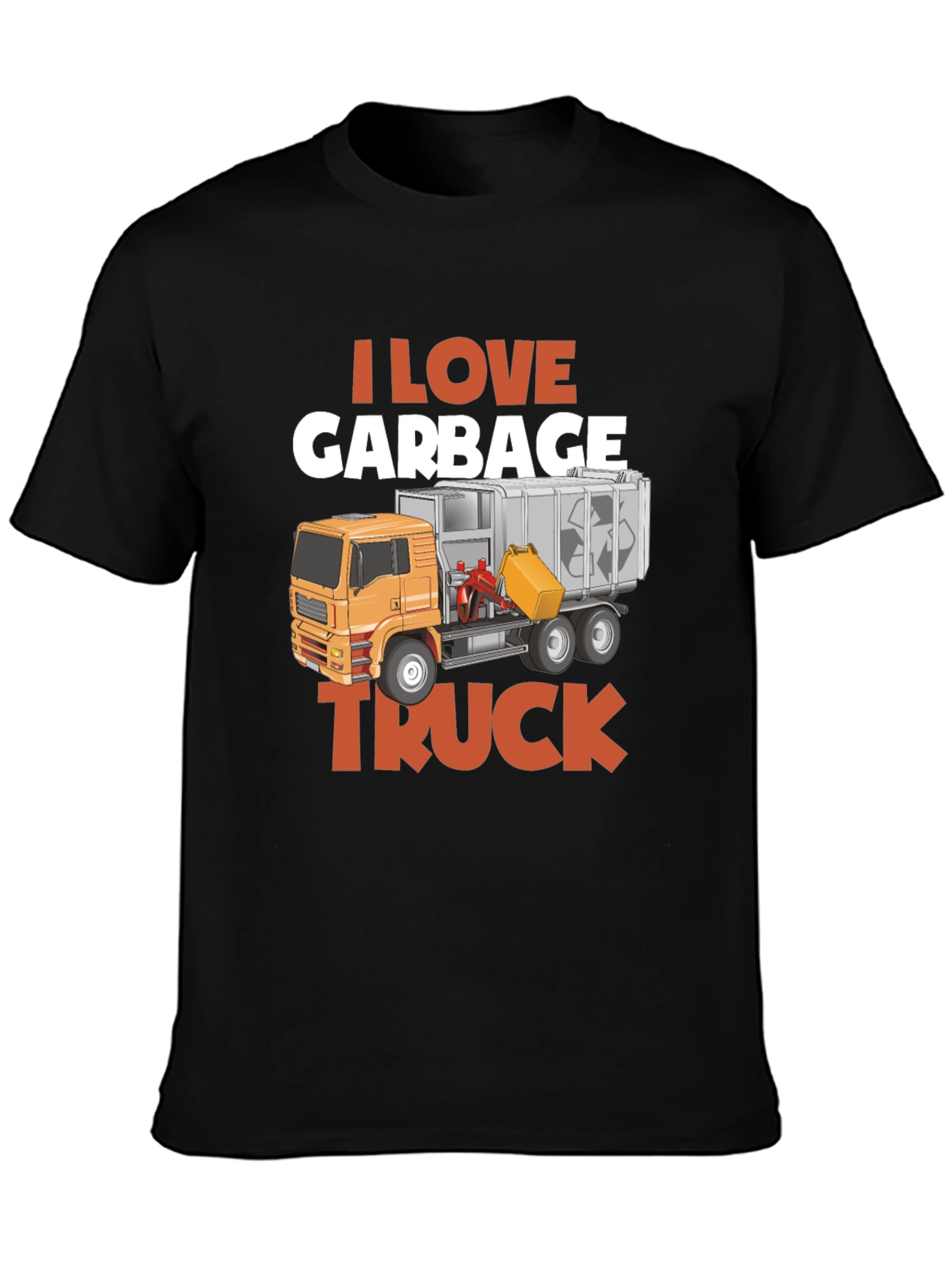 I Love Garbage Truck T-Shirt - Black