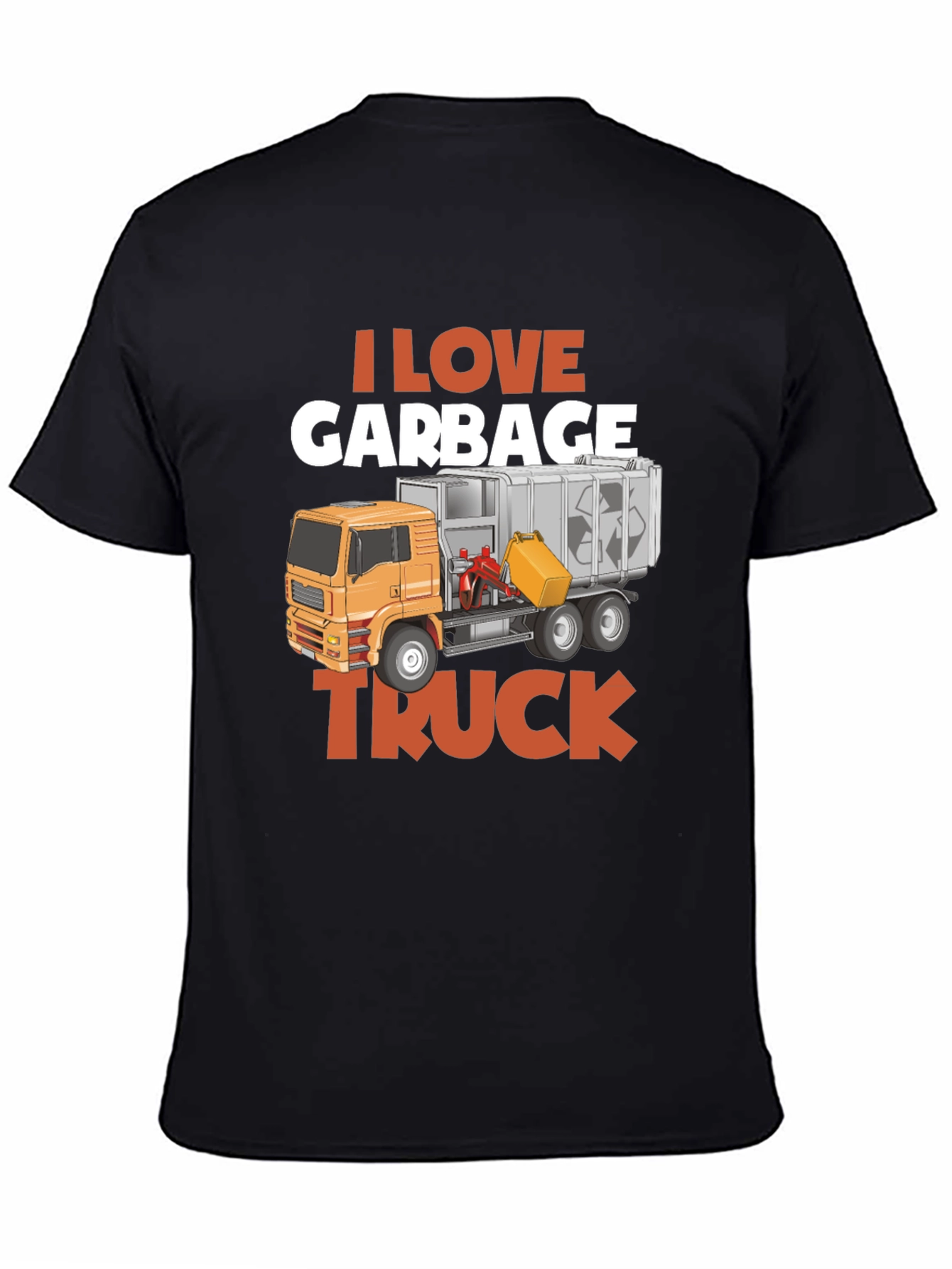 I Love Garbage Truck T-Shirt - Black