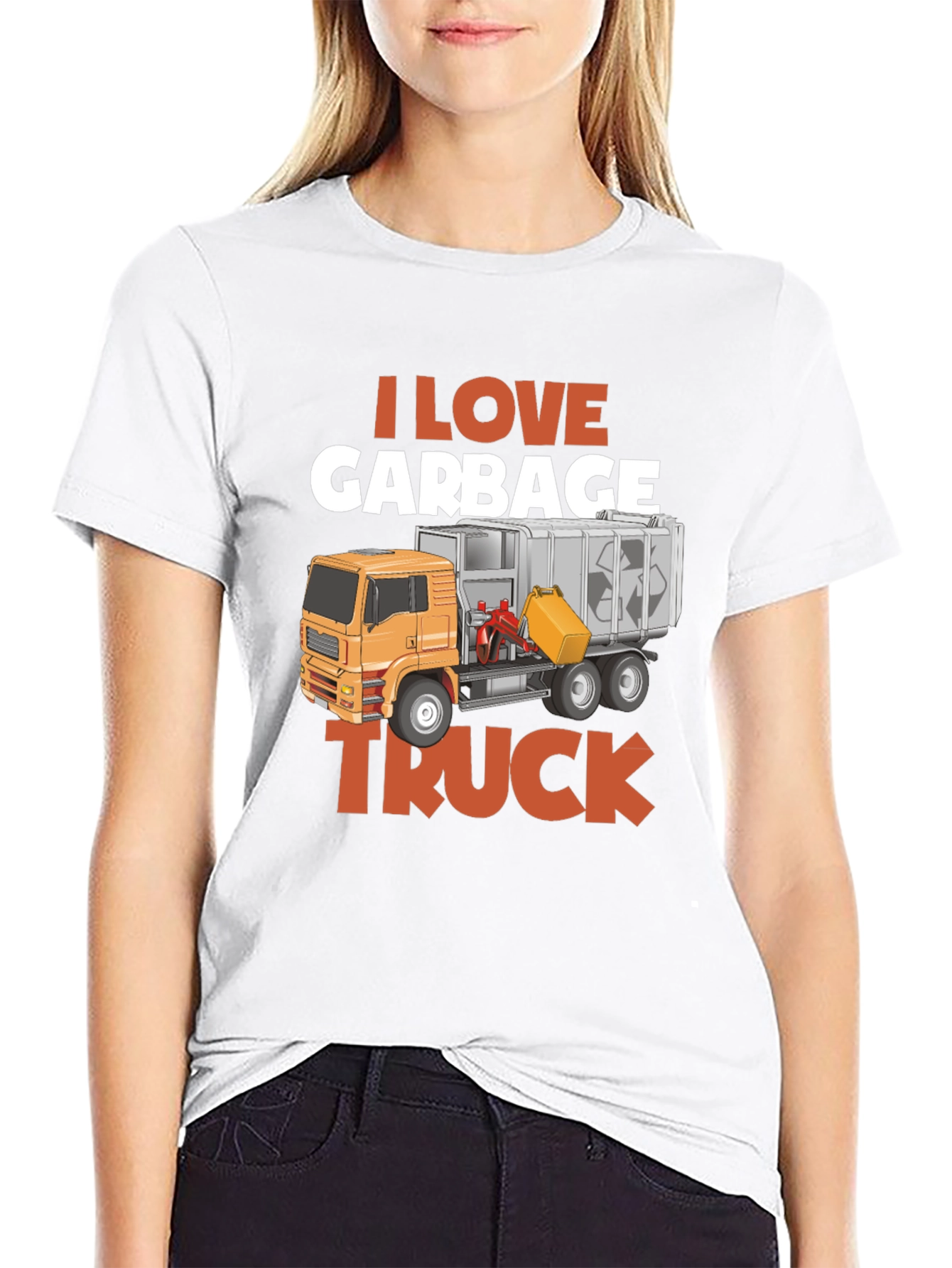 I Love Garbage Truck T-Shirt - Black
