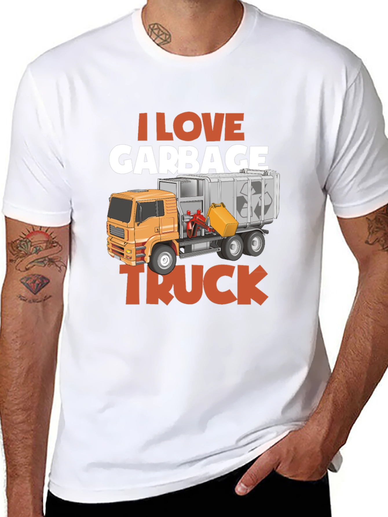 I Love Garbage Truck T-Shirt - Black