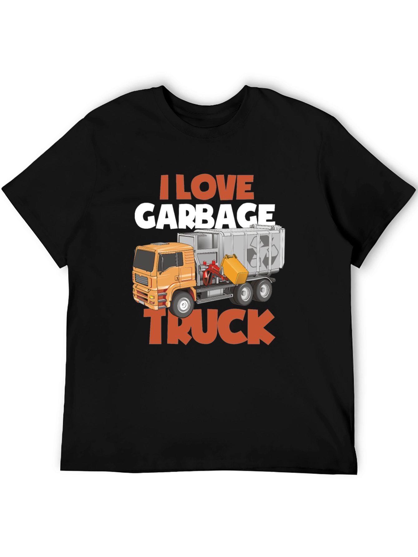 I Love Garbage Truck T-Shirt - Black