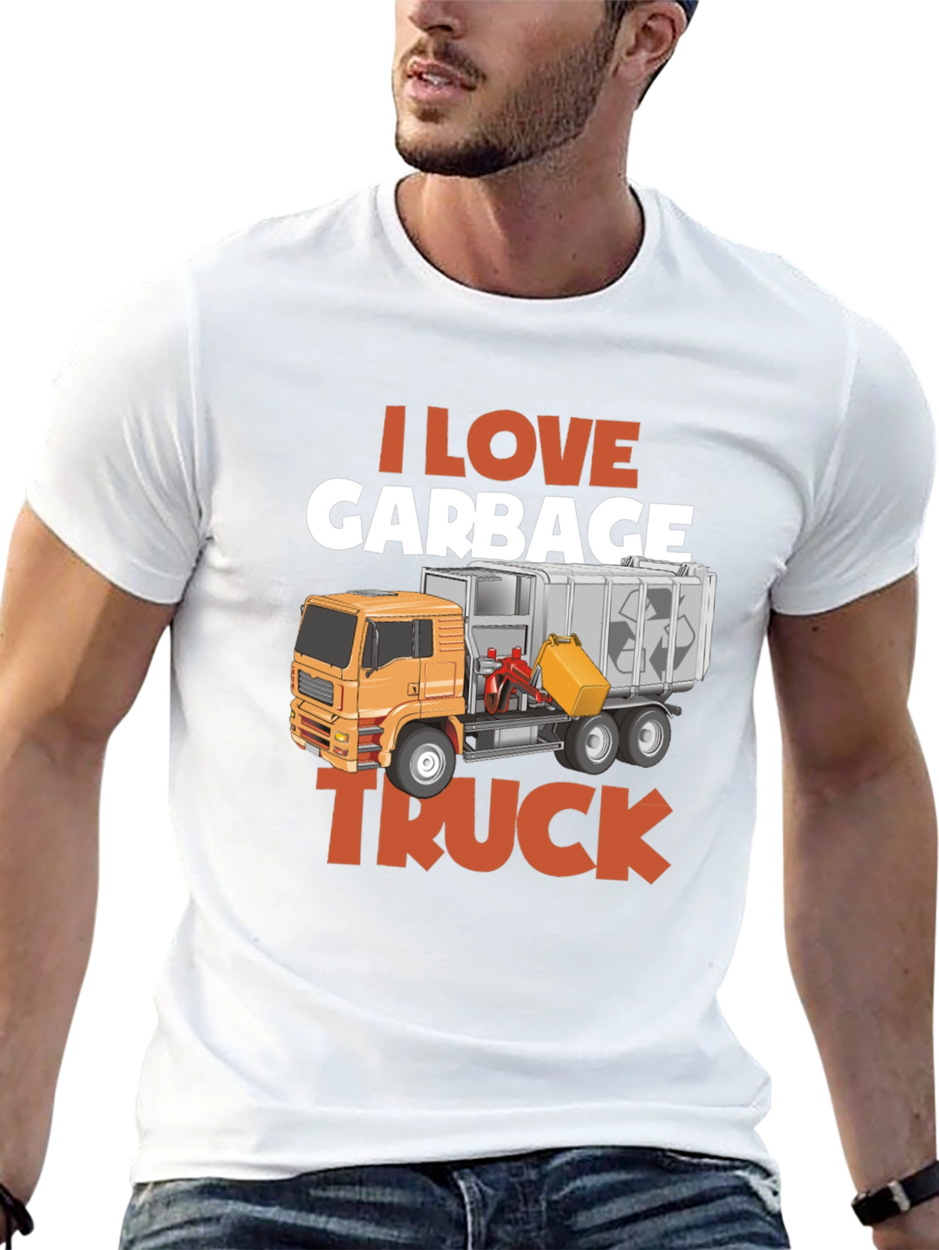 I Love Garbage Truck T-Shirt - Black
