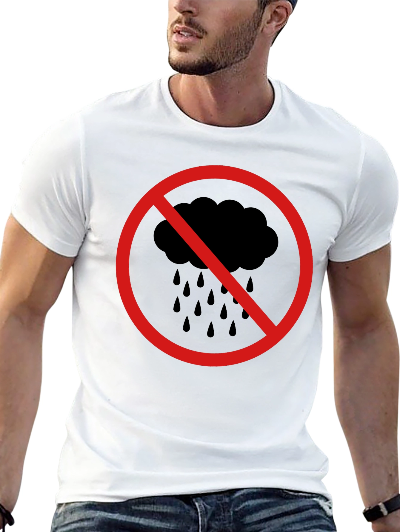 No Rain Graphic Tee - Black Cotton T-Shirt