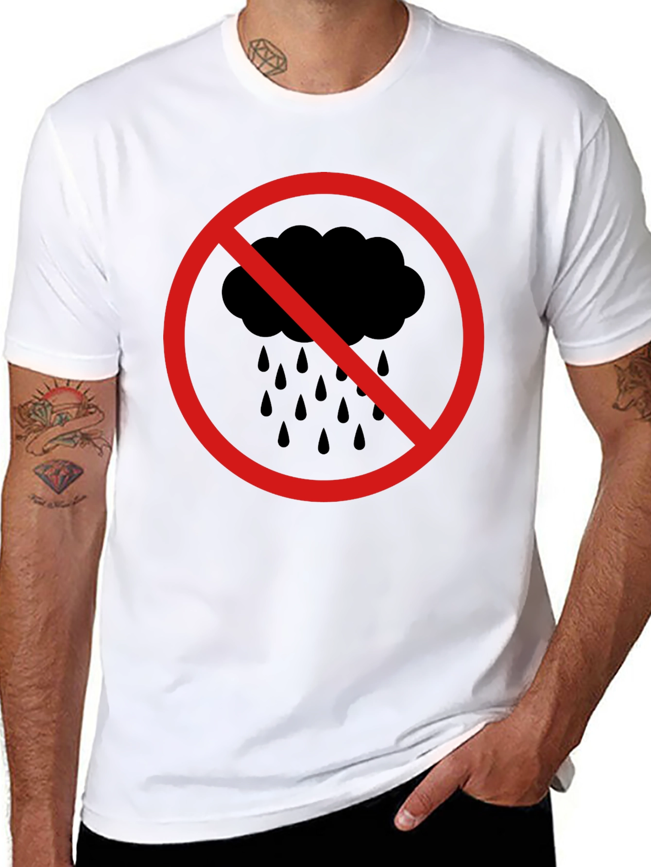 No Rain Graphic Tee - Black Cotton T-Shirt